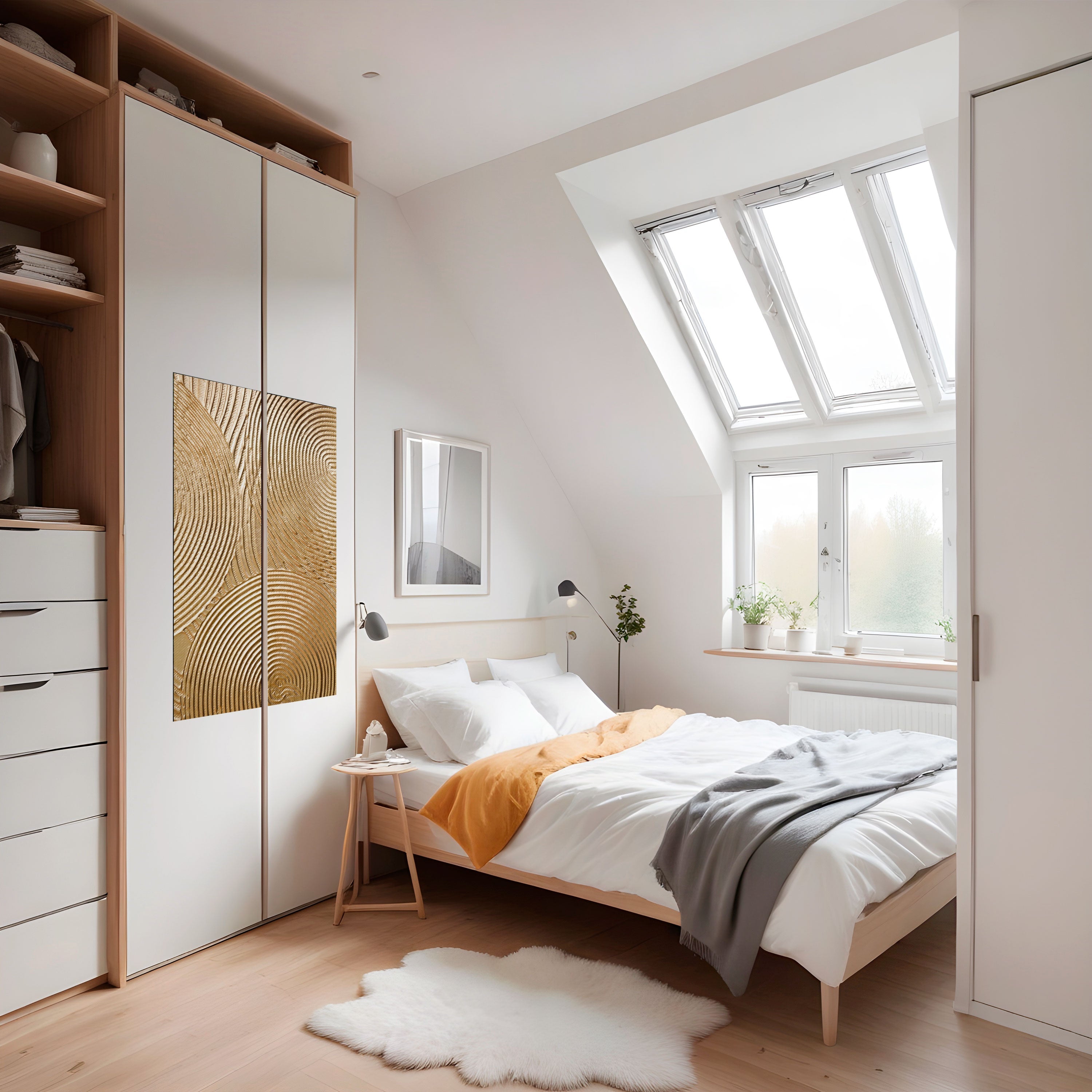 Affiche verticale autocollante « Golden Waves Unfold »