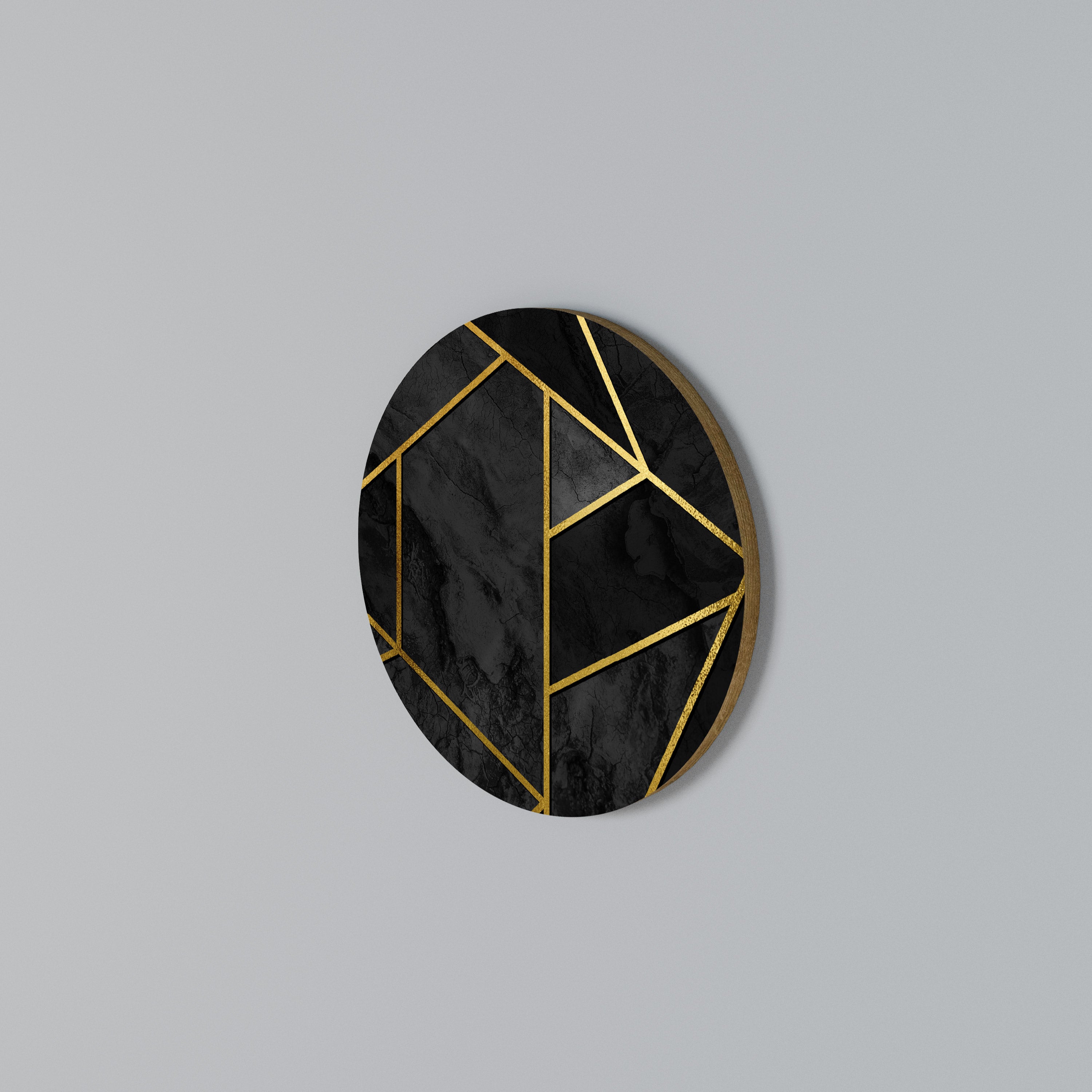 GLINTING GEOMETRIC DREAMS Round Wall Art