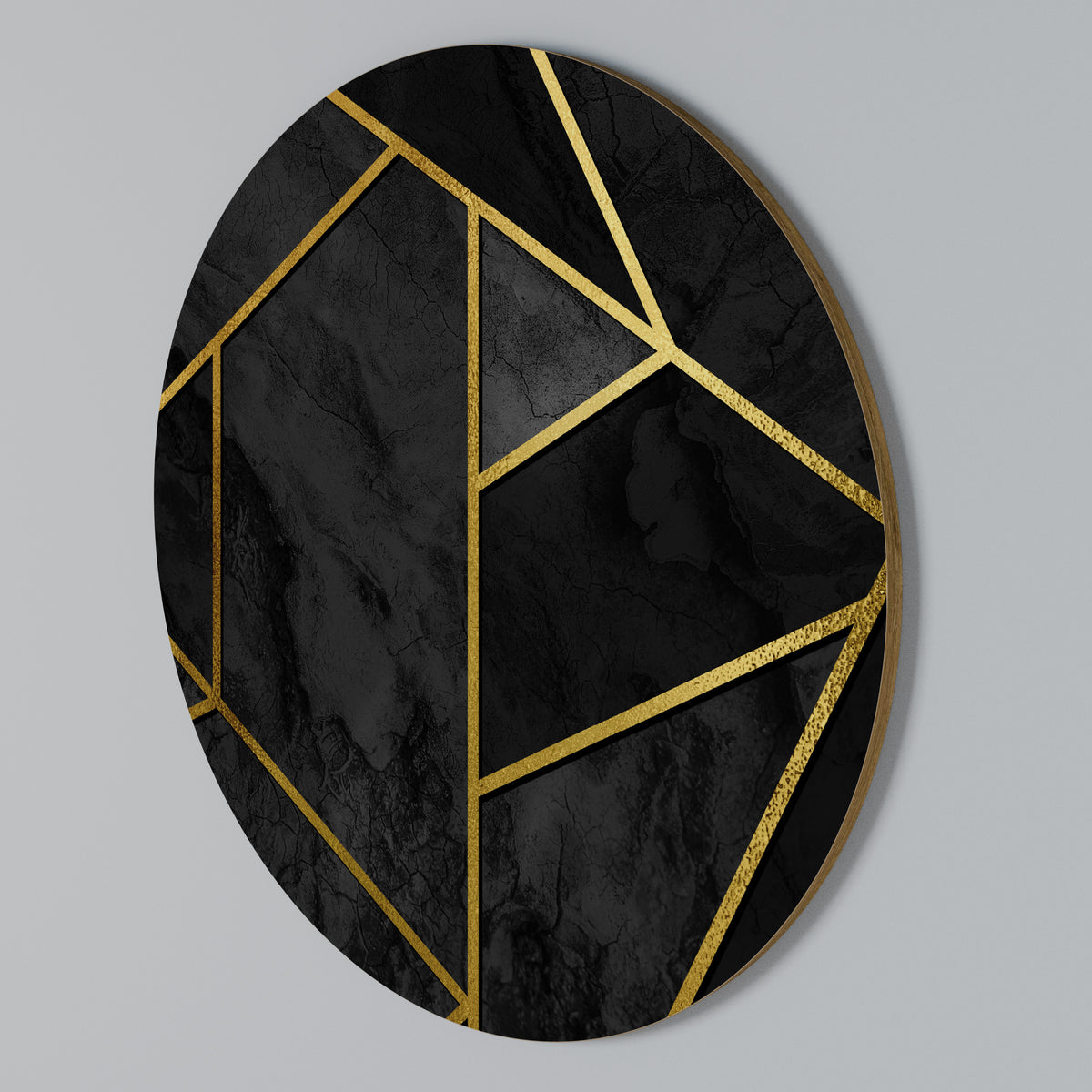 GLINTING GEOMETRIC DREAMS Round Wall Art