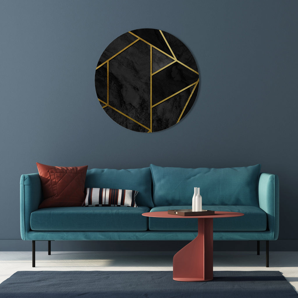 Rêves géométriques scintillants Décoration murale ronde