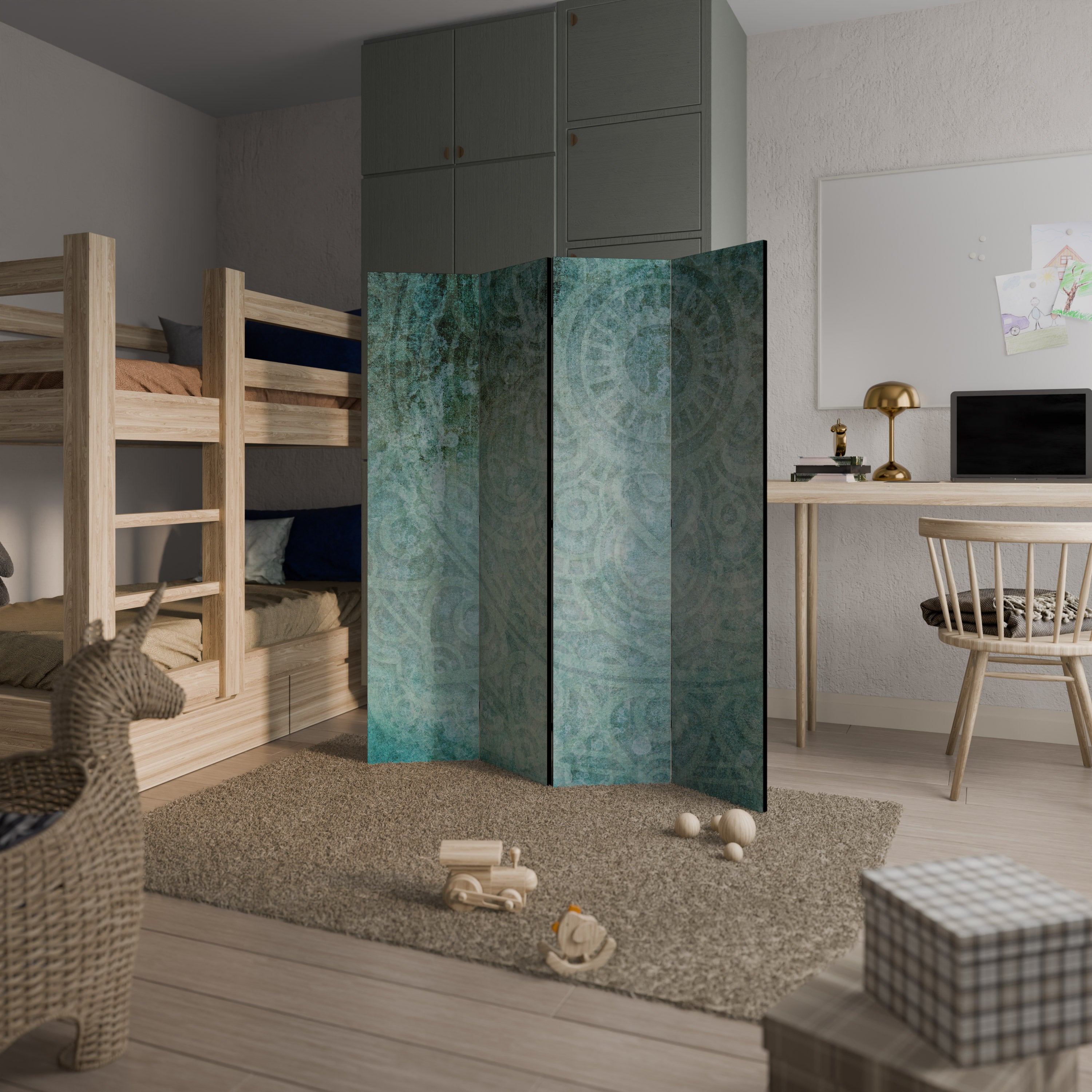 Paravent décoratif à 4 panneaux TEXTURAL TIDE INTEMPOREL