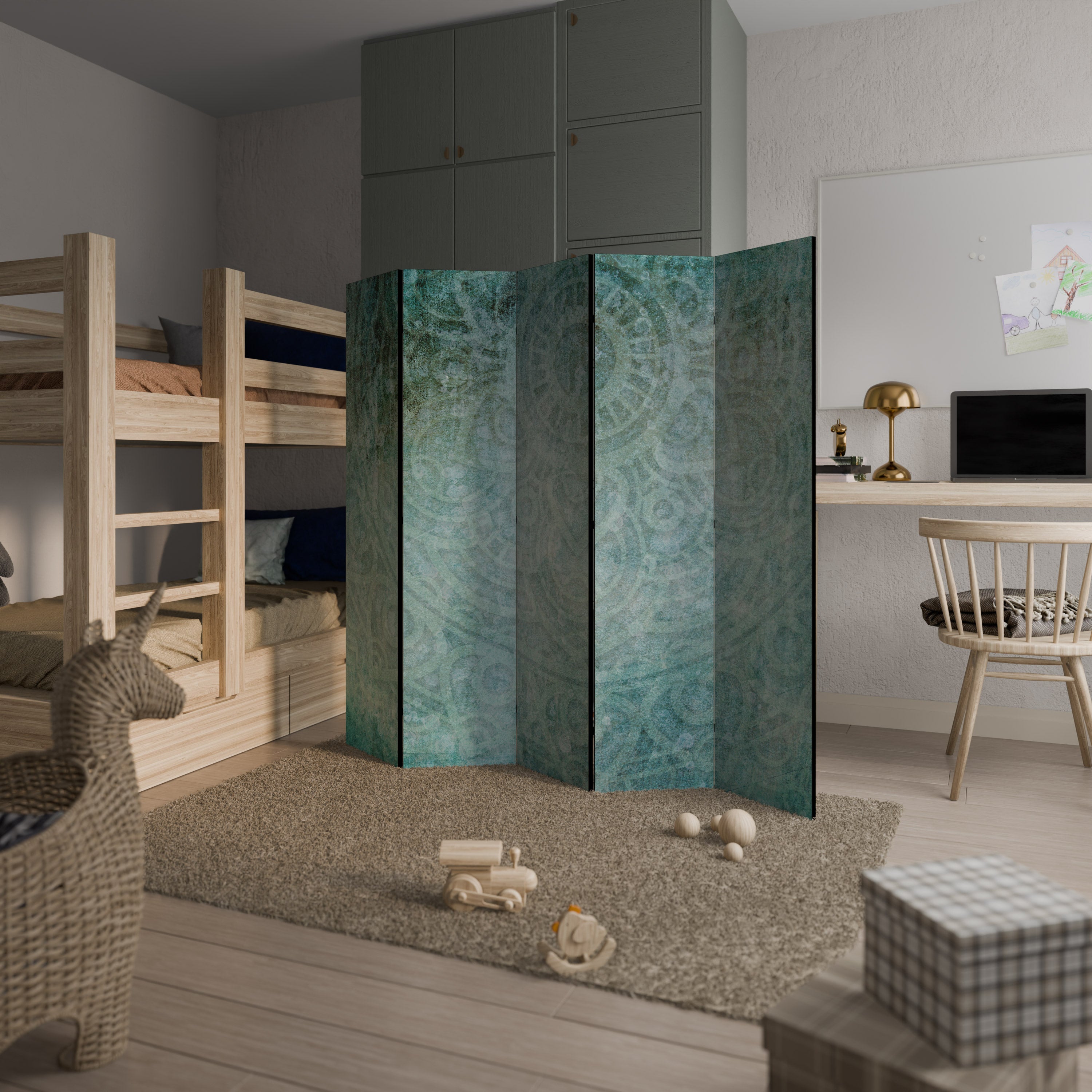 Paravent décoratif à 5 panneaux TEXTURAL TIDE INTEMPOREL