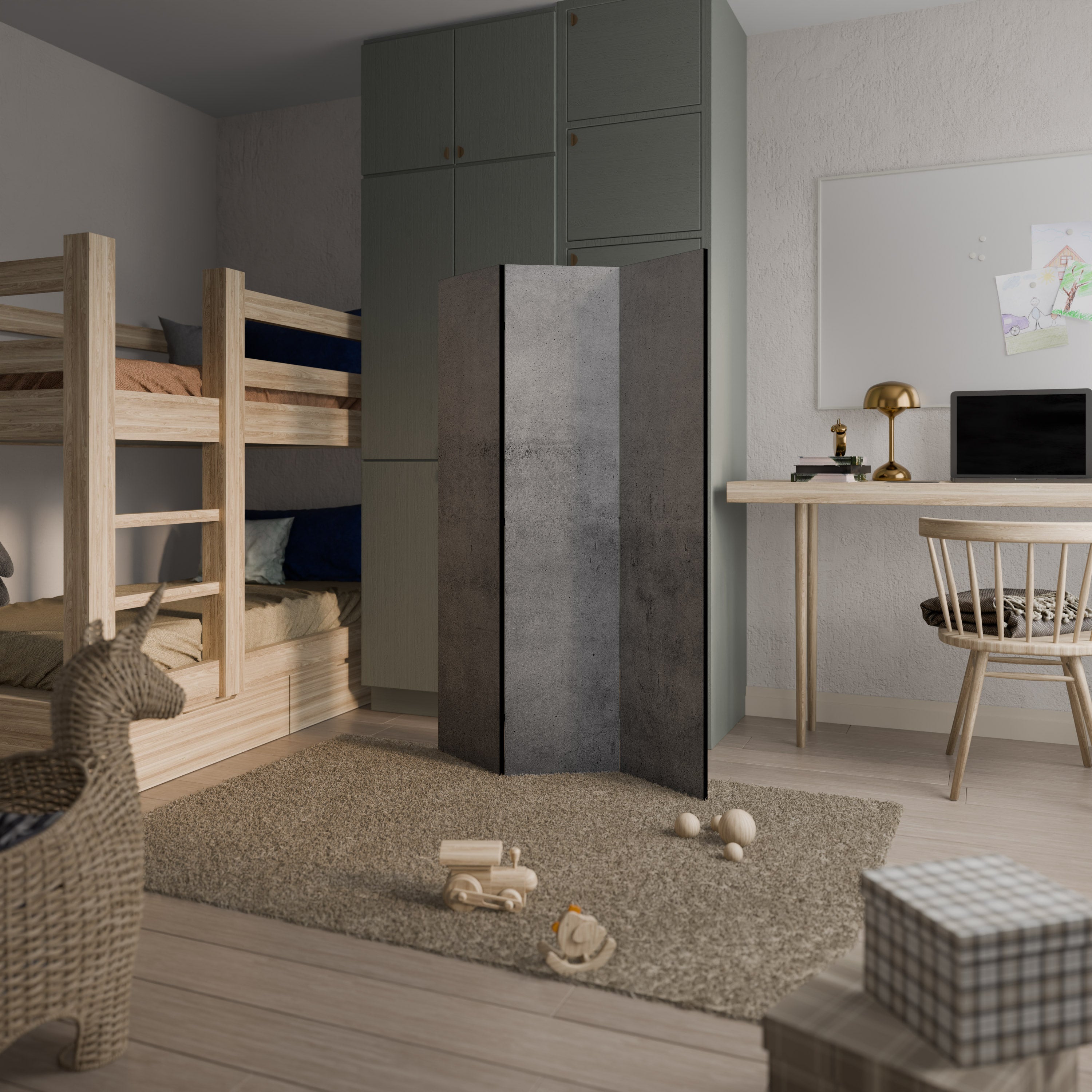 SUBTLE SHADOWS DISPLAY 3-Panel Room Divider