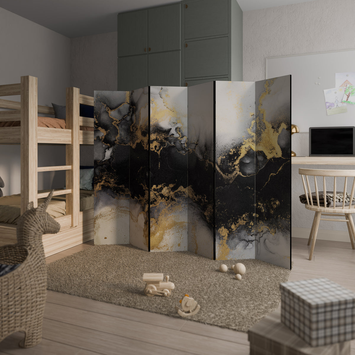 MARBLE OF TOMMORROW 6-Panel Room Divider