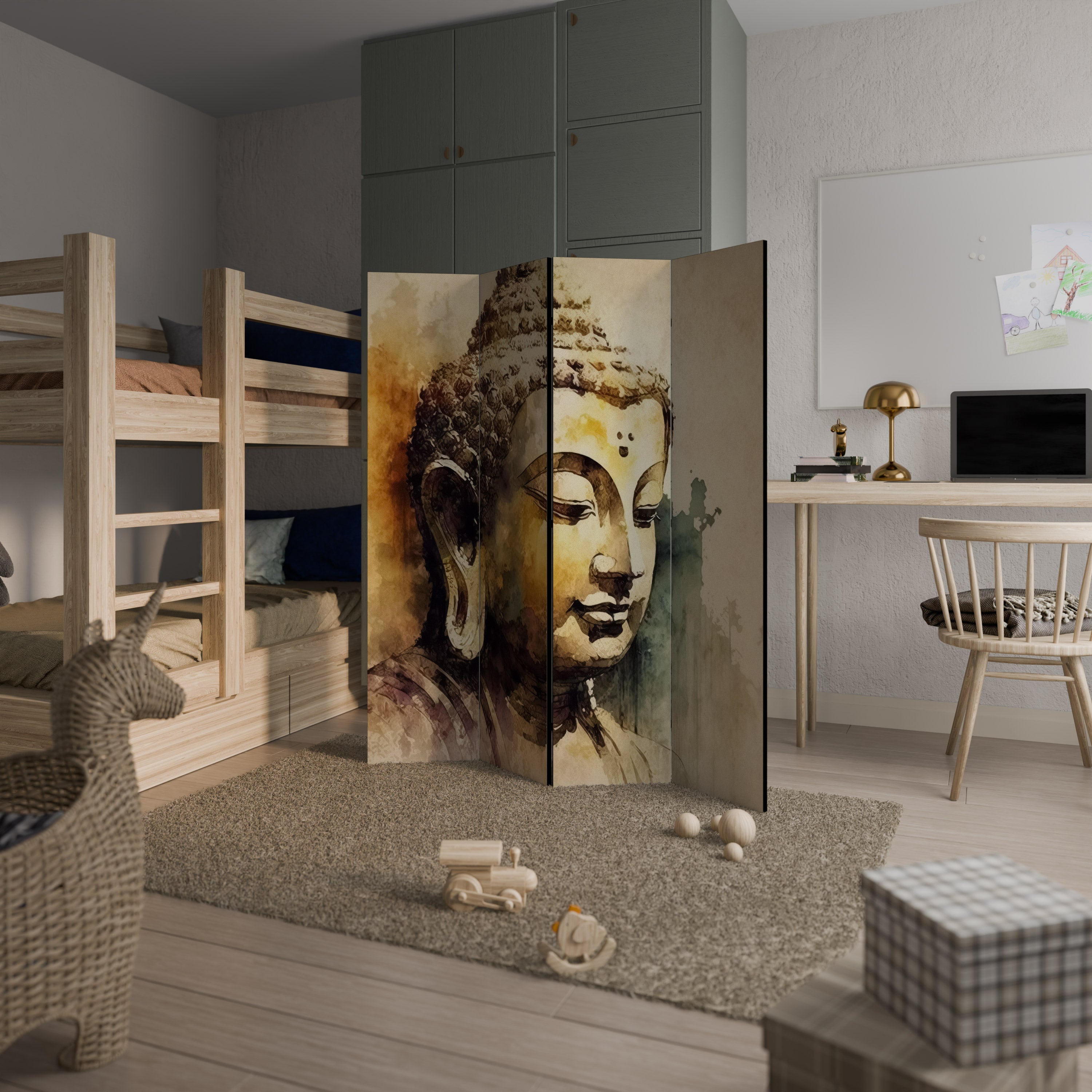 TRANQUIL BUDDHA WHISPERS 4-Panel Room Divider