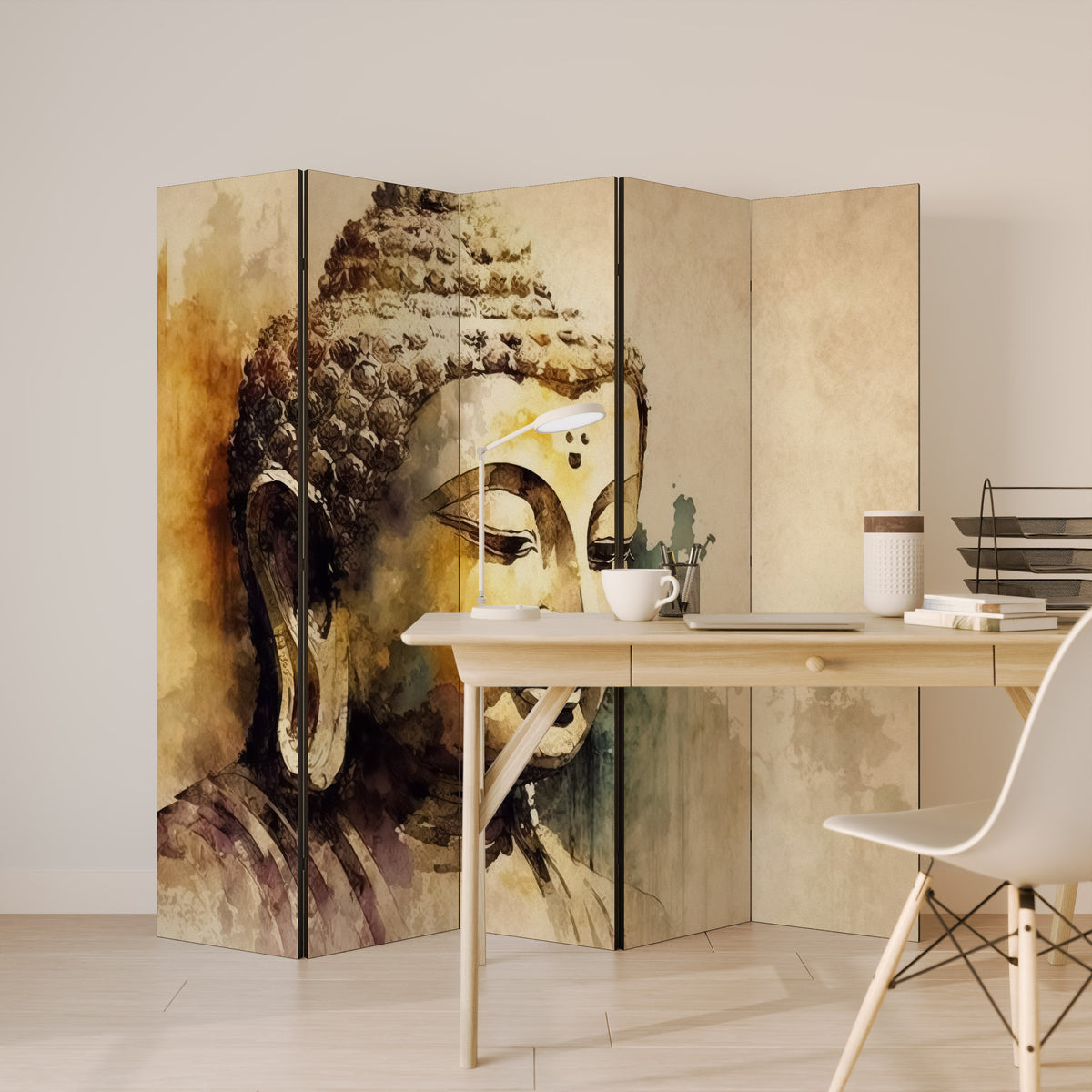 TRANQUIL BUDDHA WHISPERS 5-Panel Room Divider