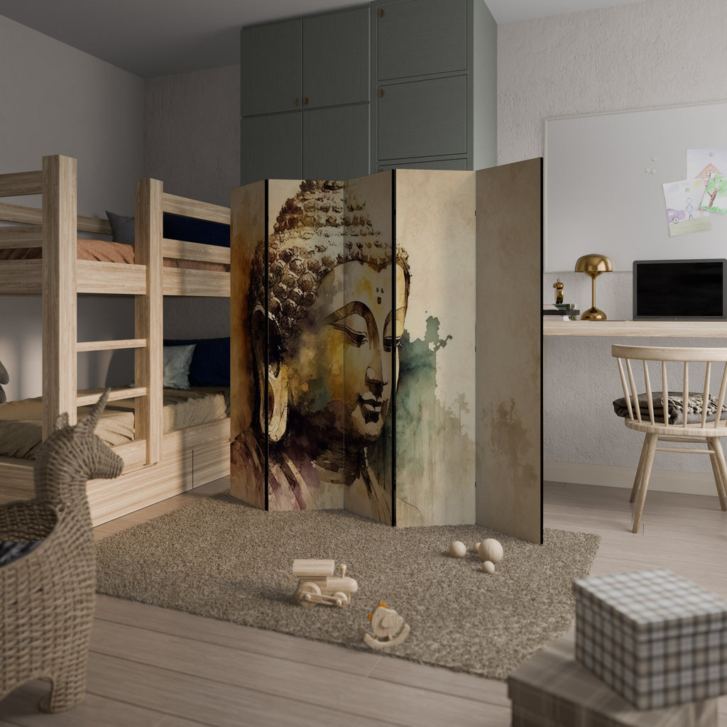 Cloison décorative à 5 panneaux TRANQUIL BUDDHA WHISPERS