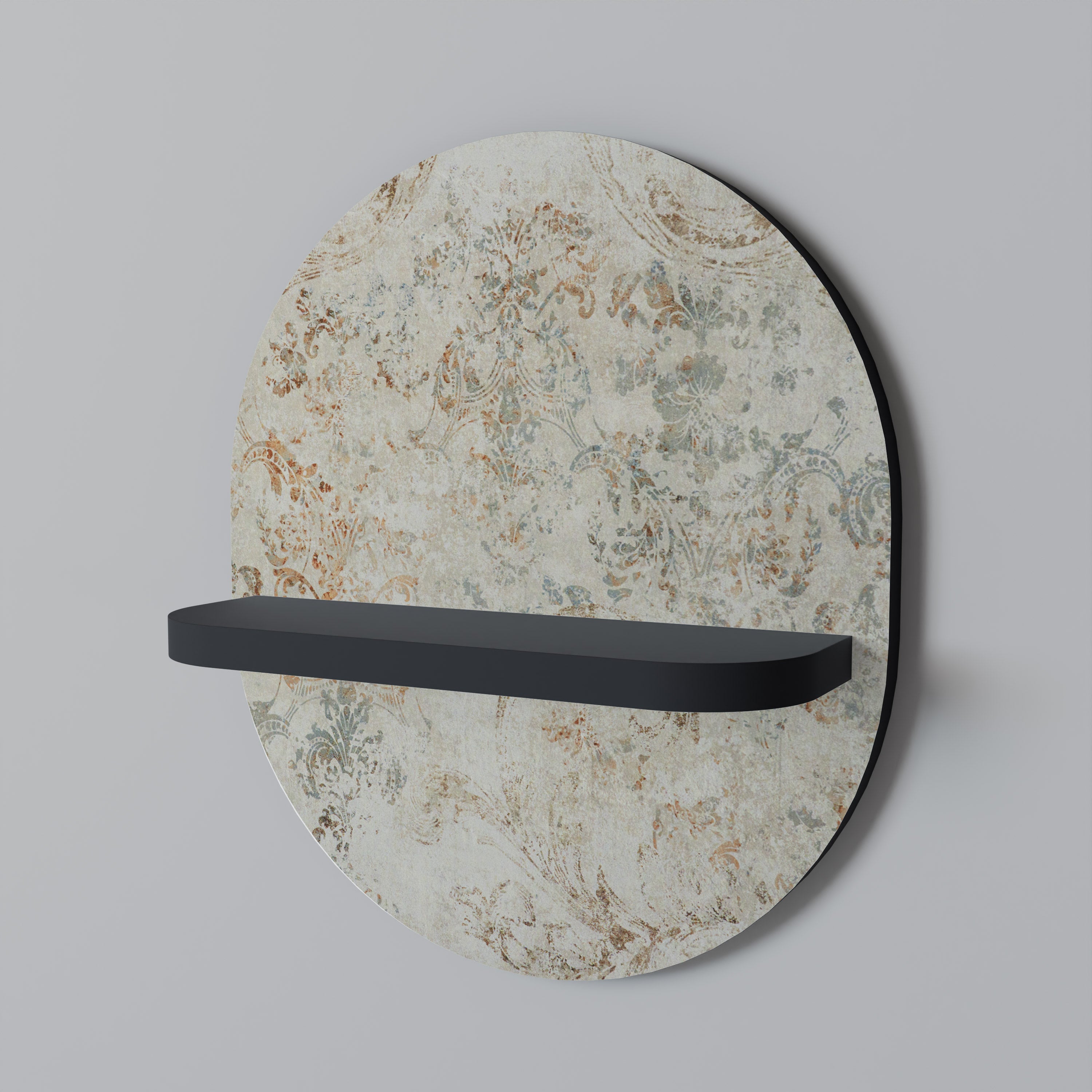 Étagère d'art ovale FADED ELEGANCE en finition noire