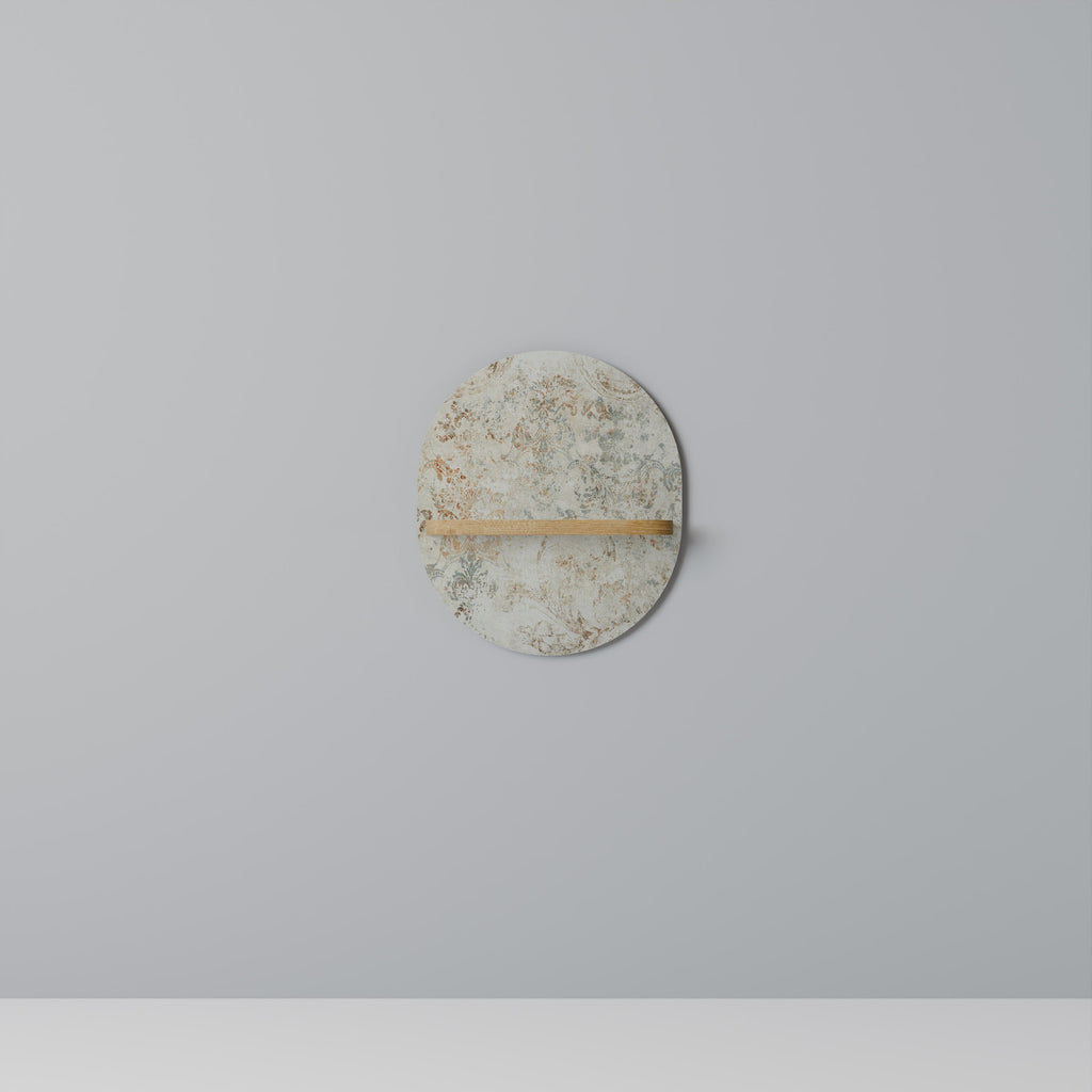 Étagère d'art ovale FADED ELEGANCE effet chêne