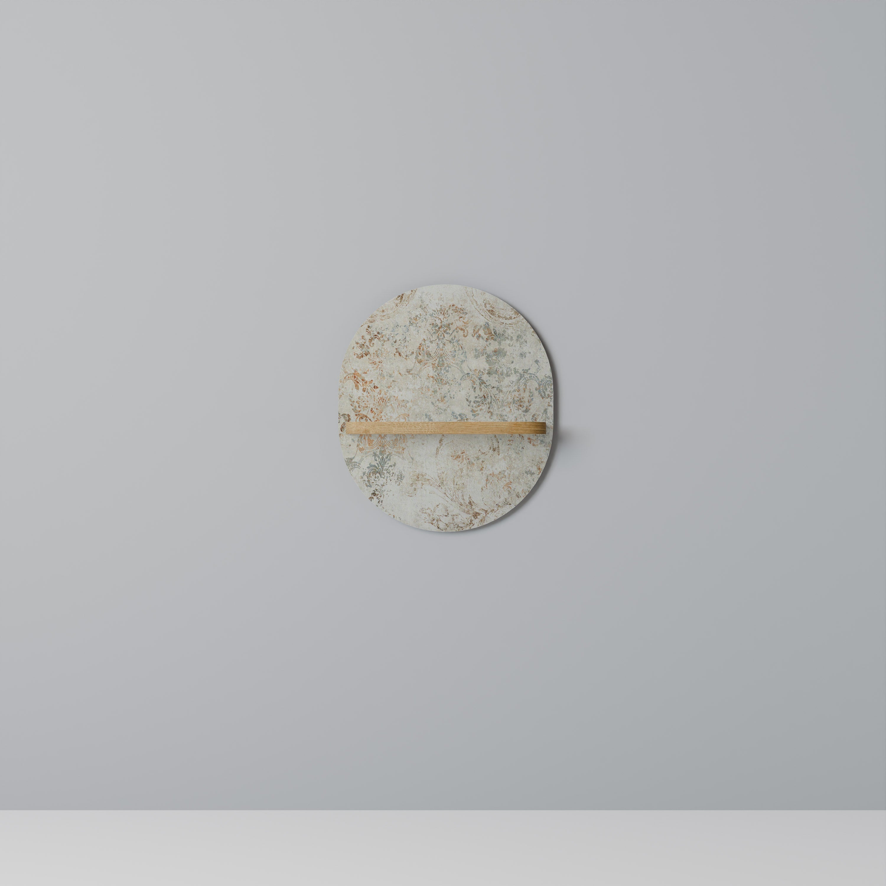 Étagère d'art ovale FADED ELEGANCE effet chêne