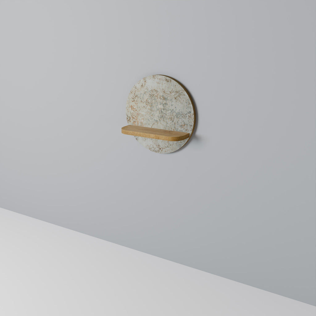 Étagère d'art ronde FADED ELEGANCE effet chêne