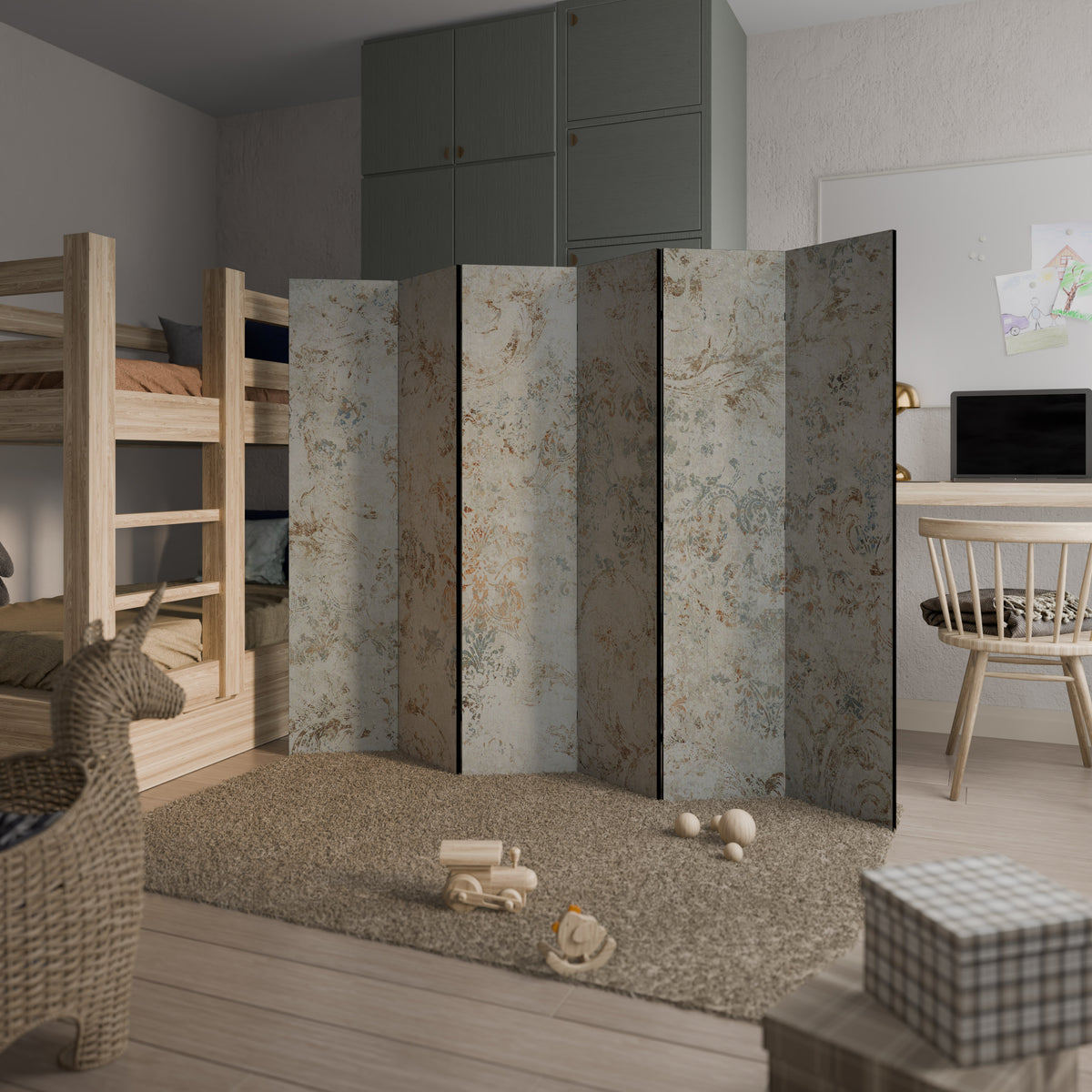 FADED ELEGANCE 6-Panel Room Divider