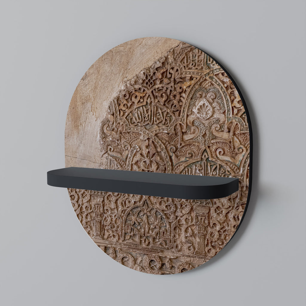 Étagère d'art ovale ARABESQUE WHISPERS en finition noire