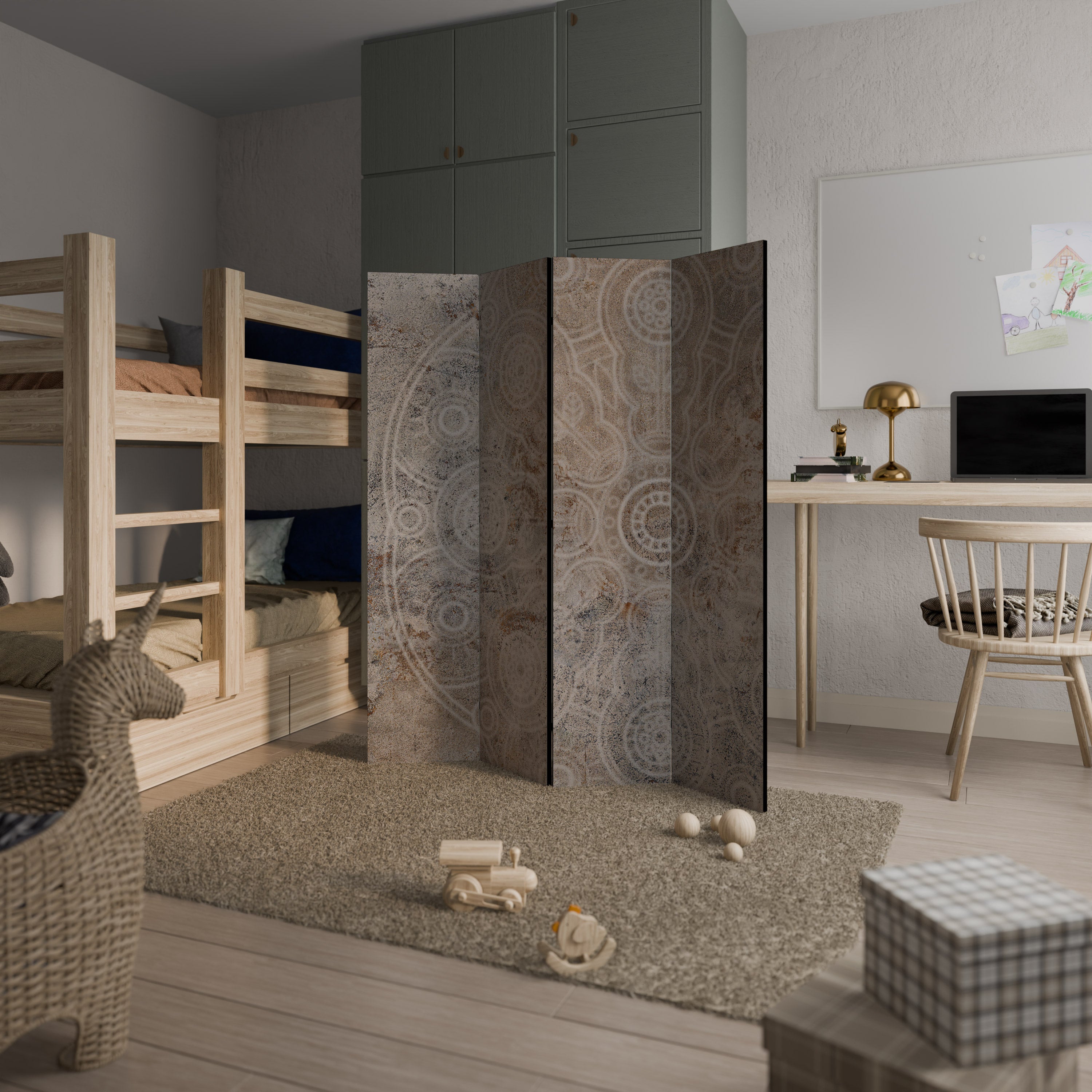 ENIGMATIC PATTERNS 4-Panel Room Divider