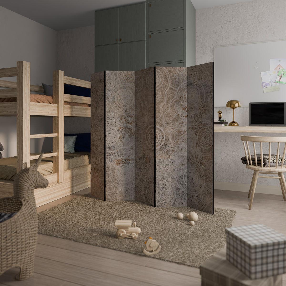 ENIGMATIC PATTERNS 5-Panel Room Divider