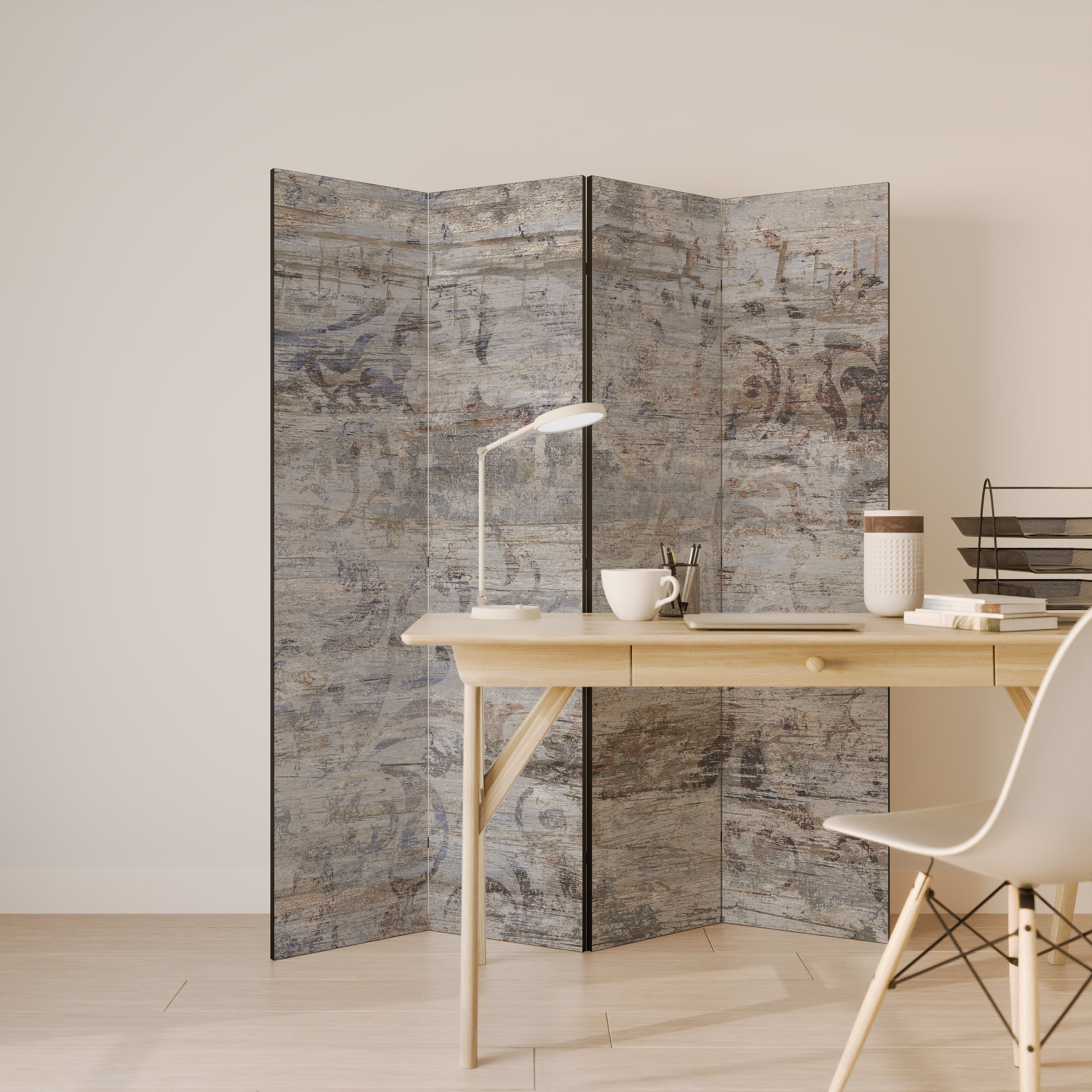 Paravent décoratif à 4 panneaux PATINE MYSTIQUE