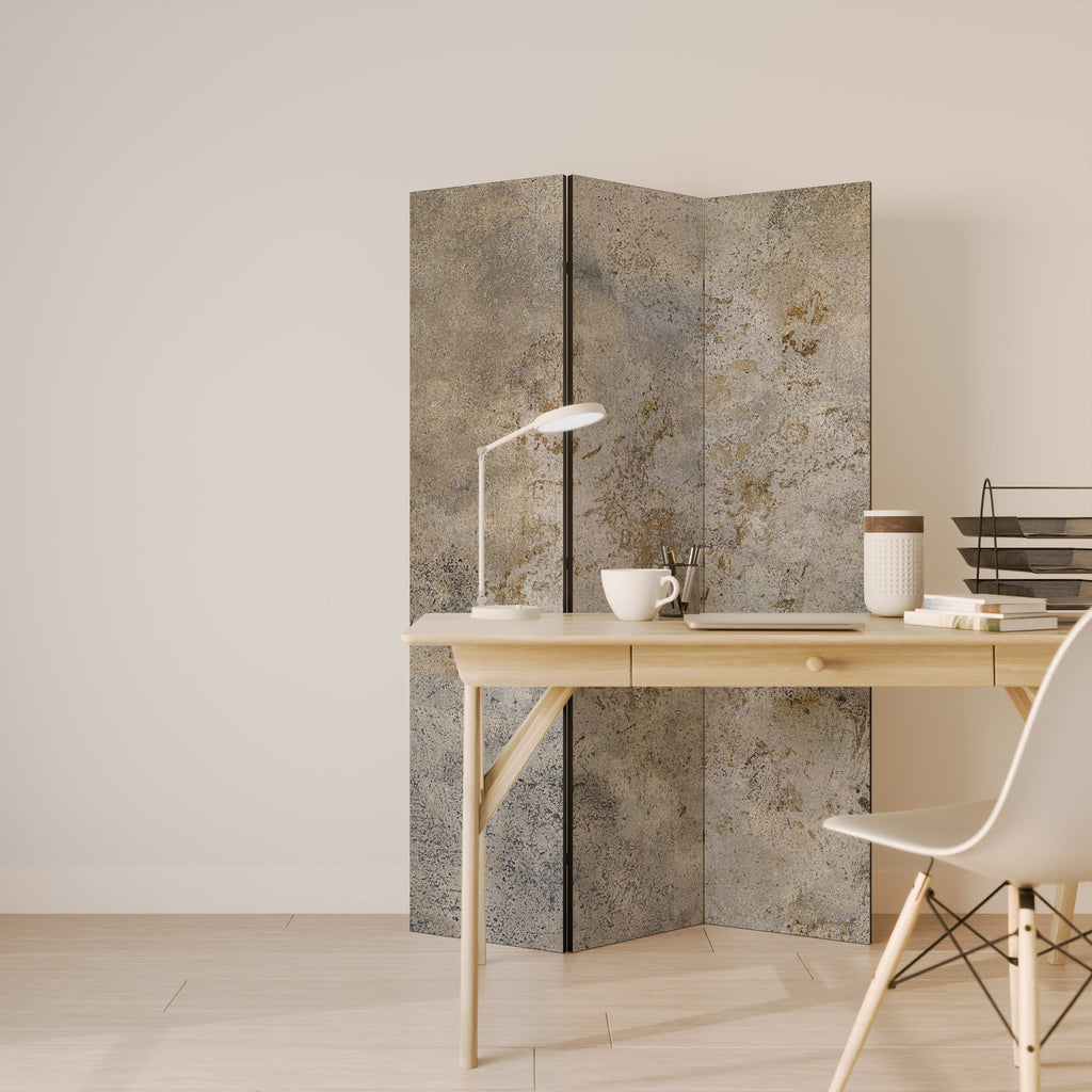 TOILE TERRE ABSTRAITE Séparateur de pièce décoratif à 3 panneaux