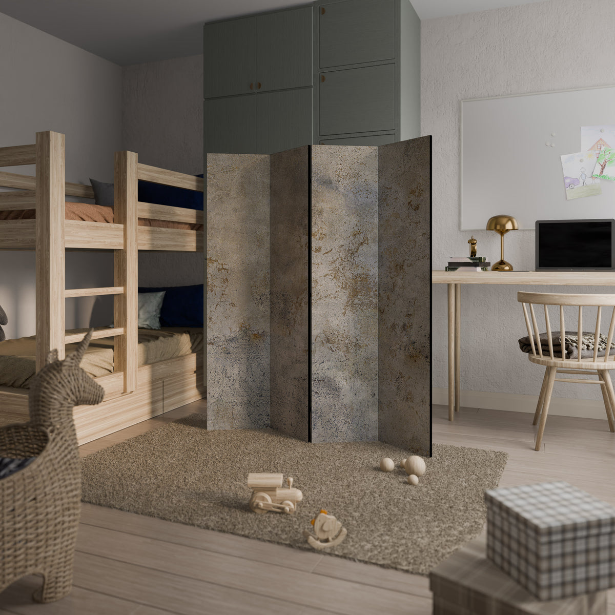 ABSTRACT EARTH CANVAS 4-Panel Room Divider