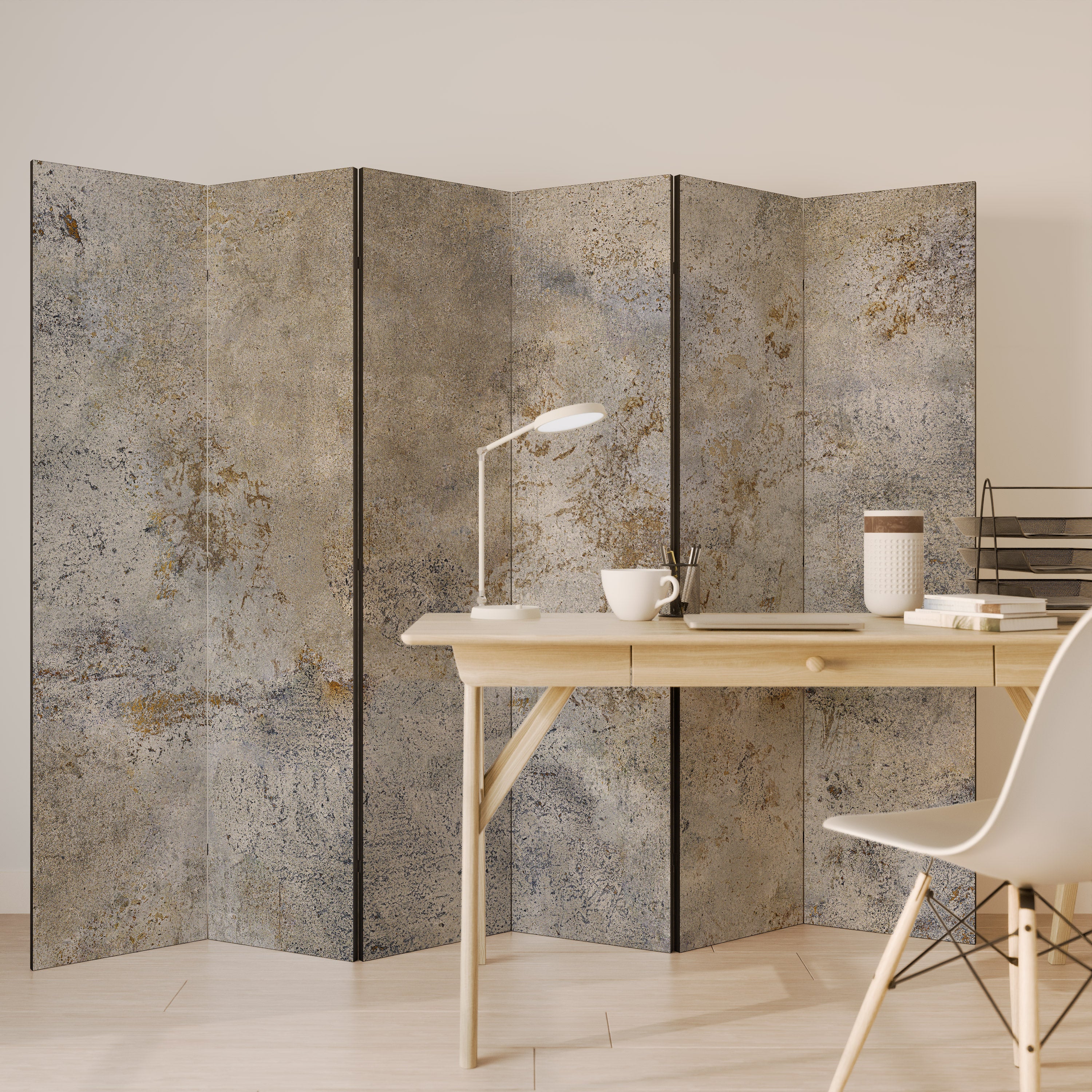 ABSTRACT EARTH CANVAS 6-Panel Room Divider