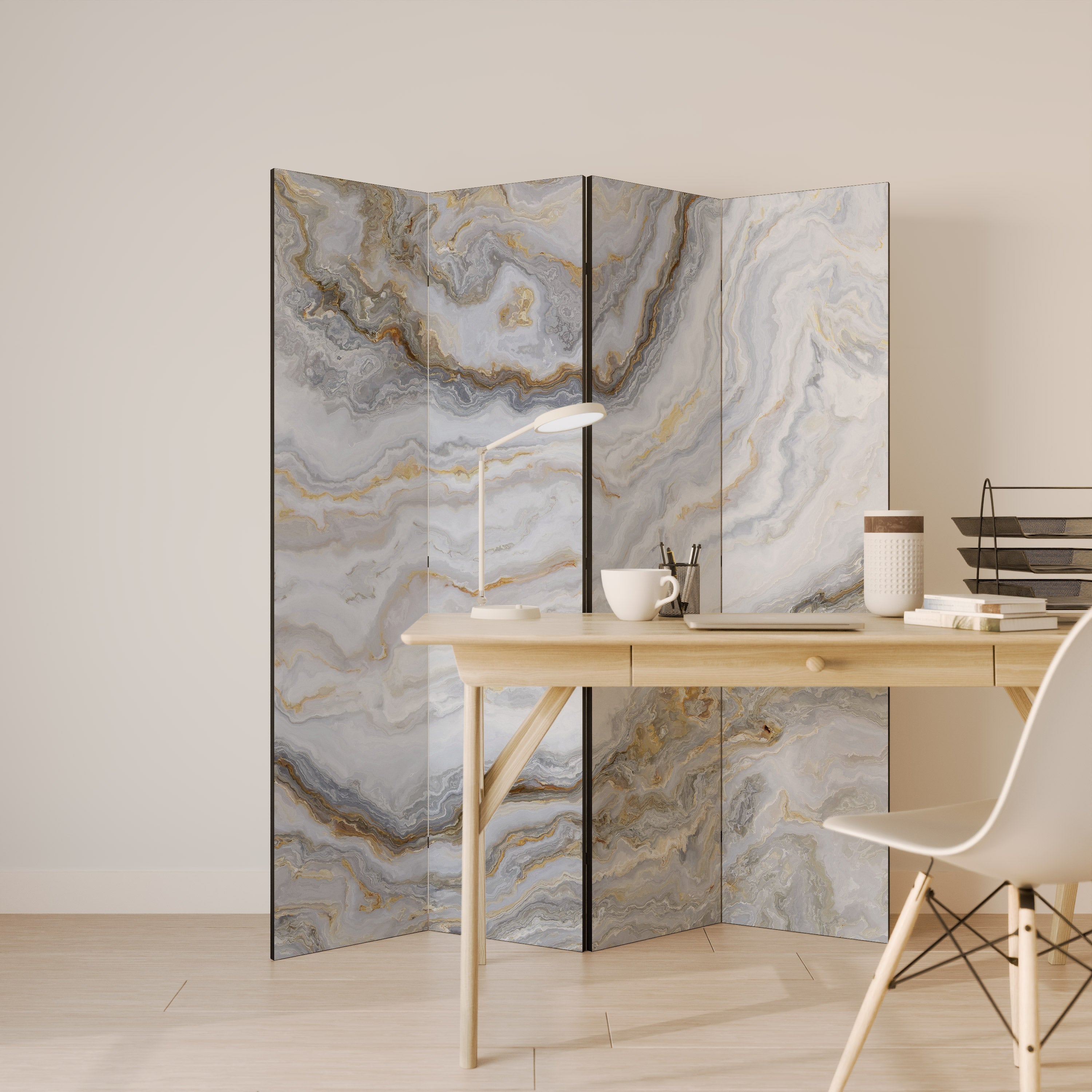 Paravent décoratif à 4 panneaux GOLDEN RIDGES