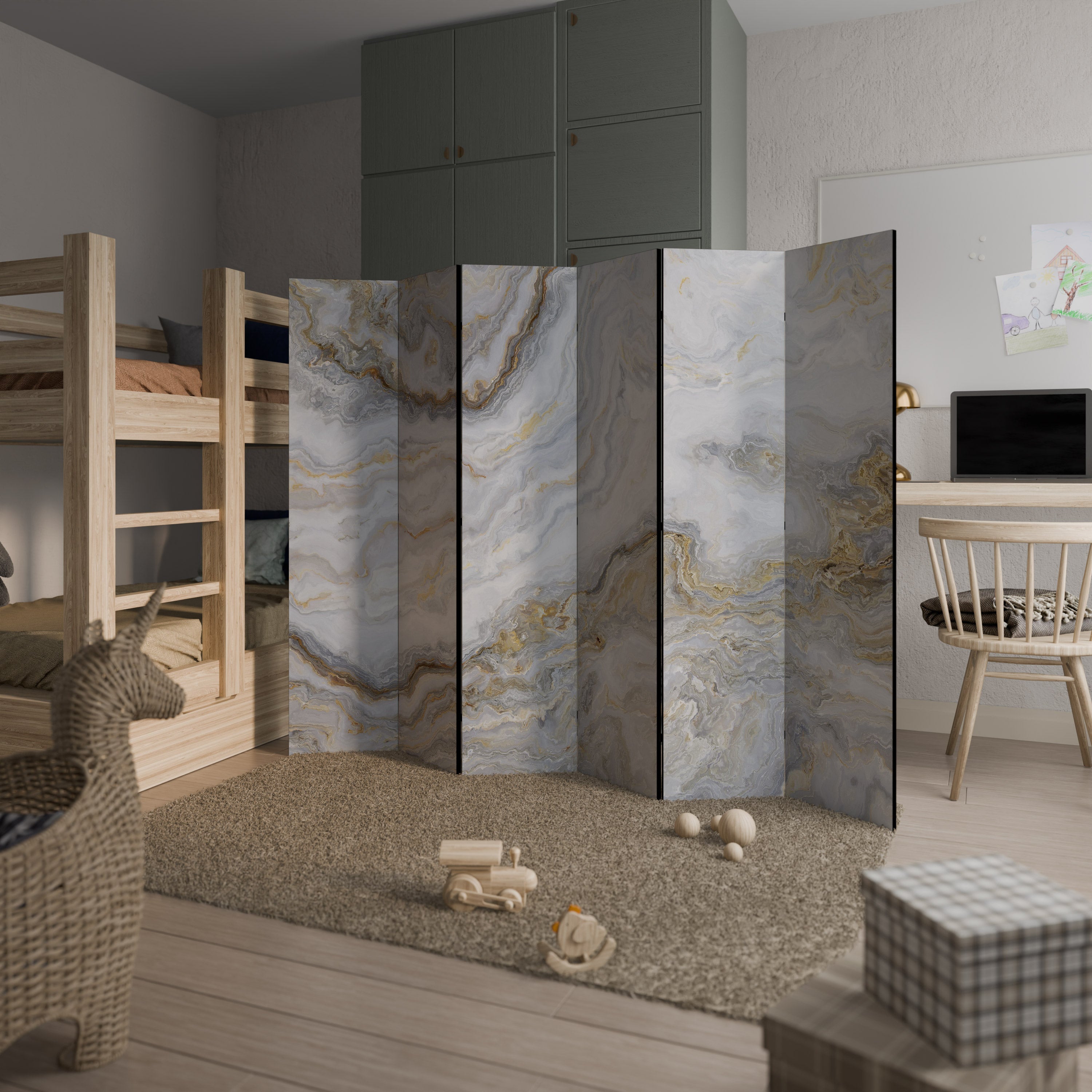 Paravent décoratif à 6 panneaux GOLDEN RIDGES