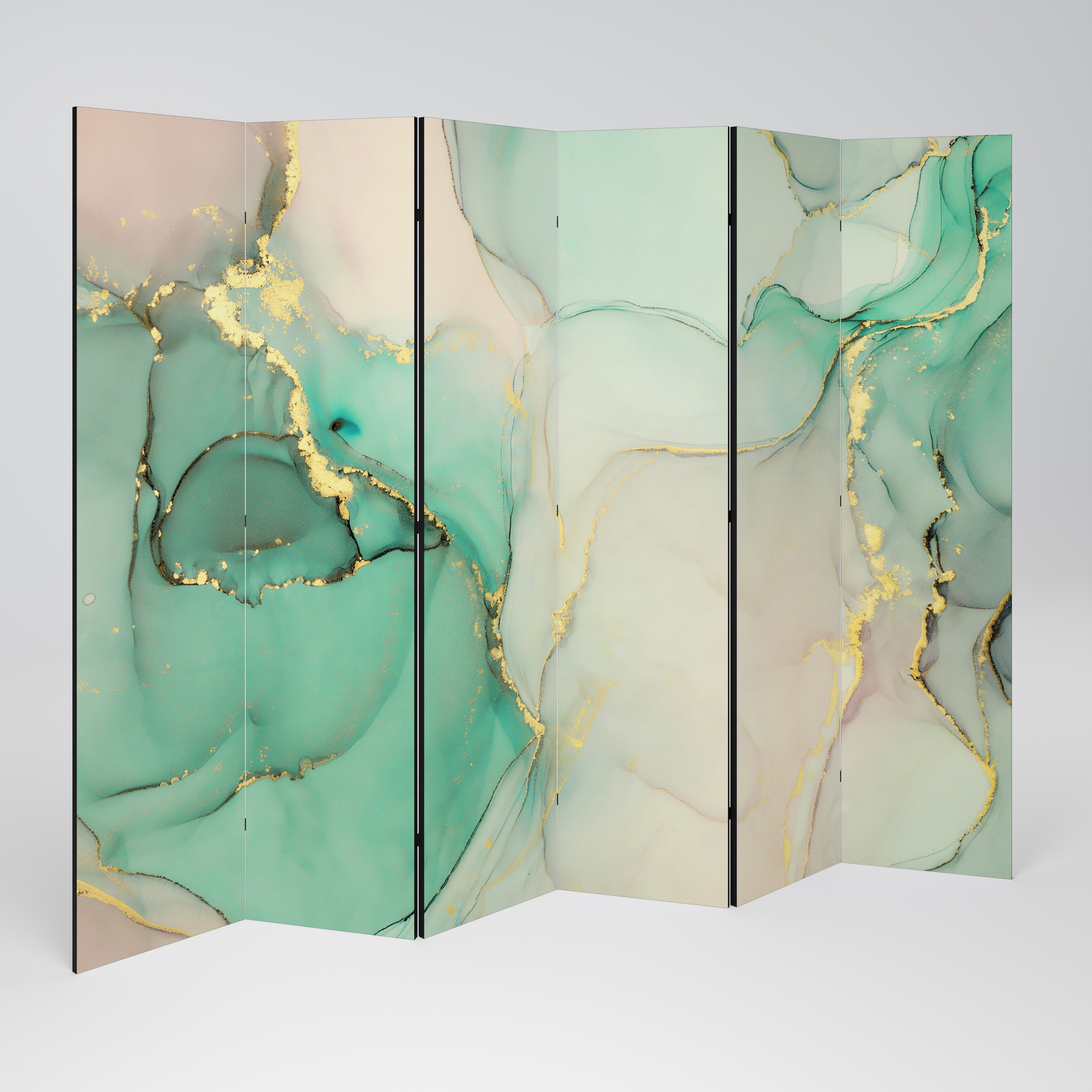 Paravent décoratif à 6 panneaux MARBLEIZED MYSTIQUE