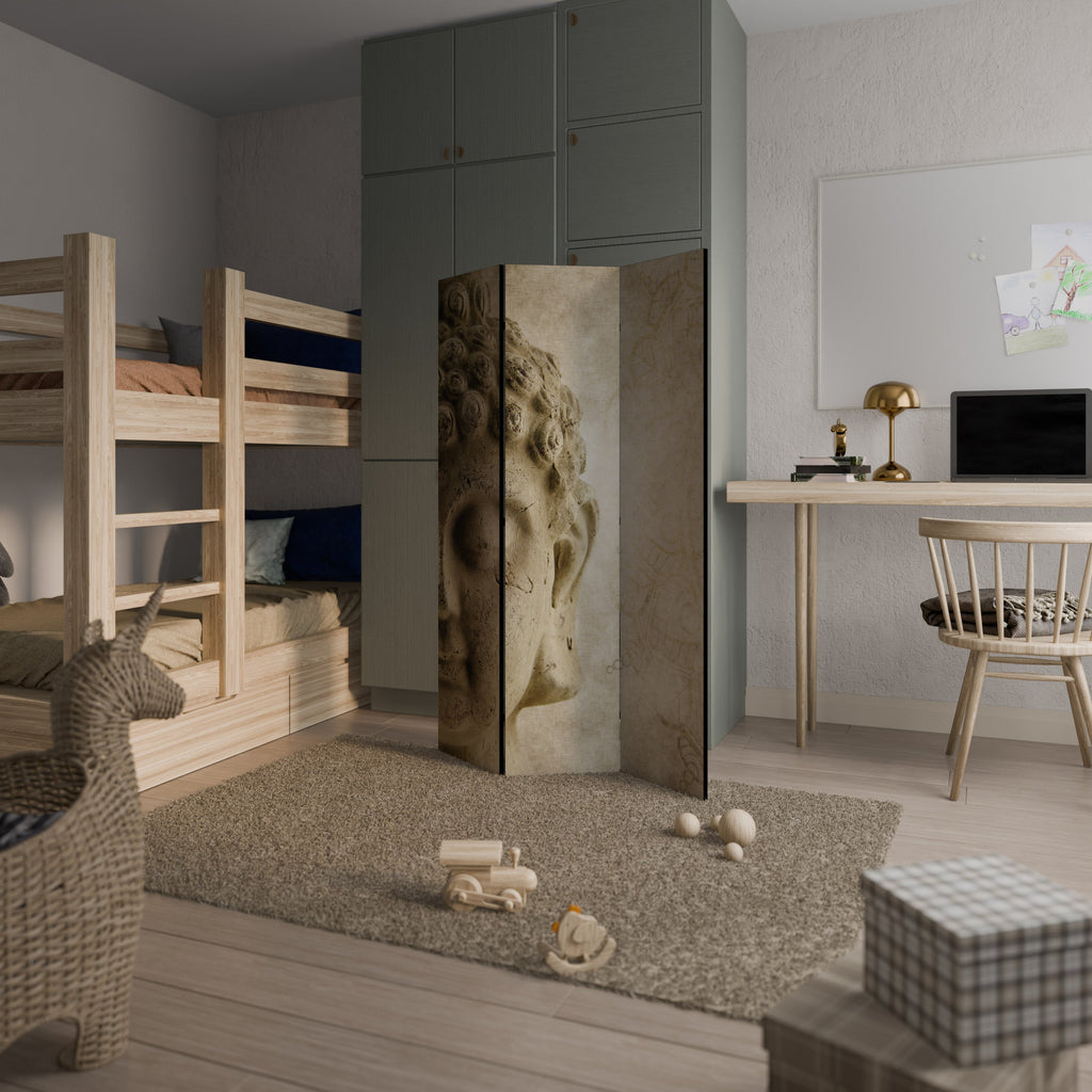 SCÈNE DE MÉDITATION MYSTIQUE Paravent décoratif à 3 panneaux