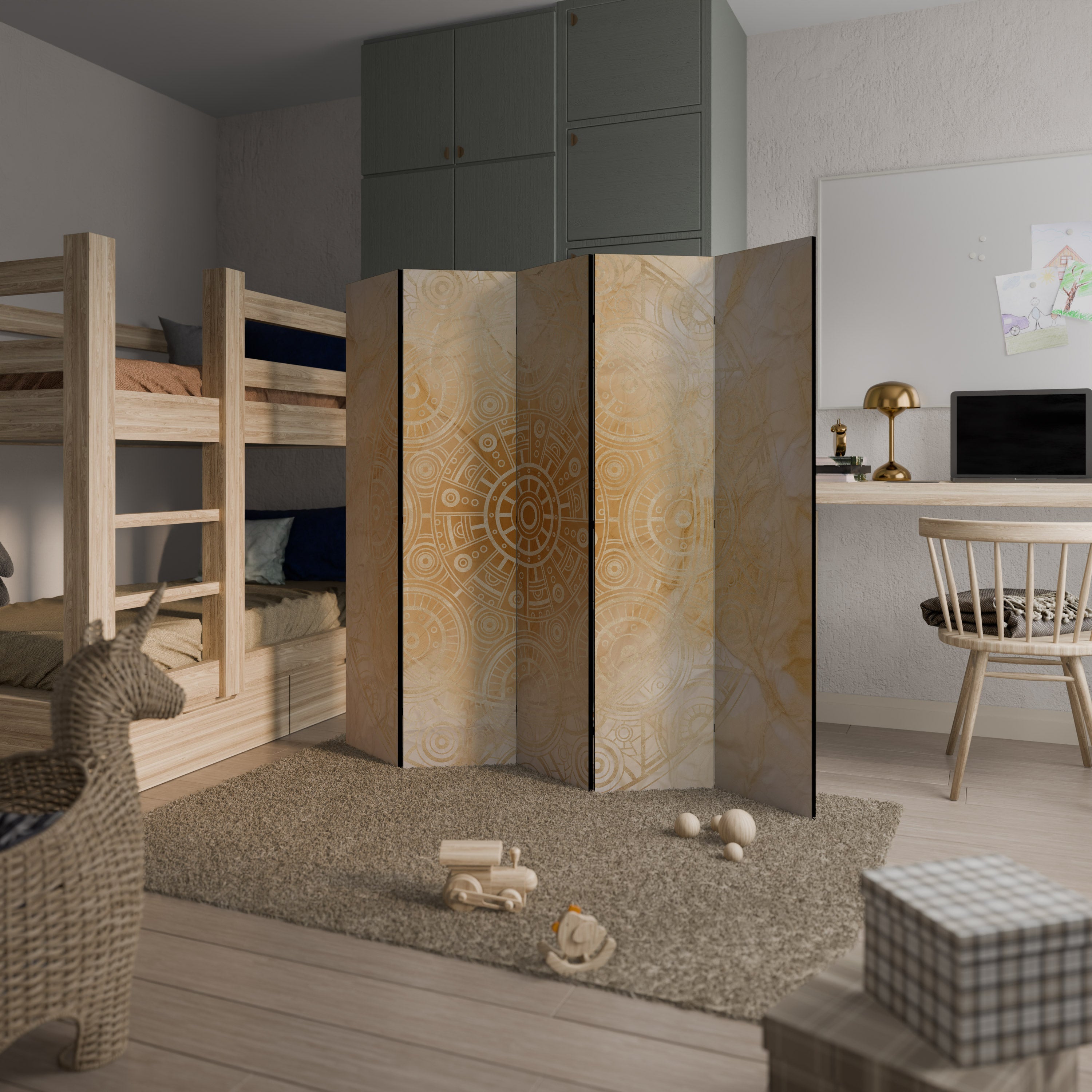 Séparateur de pièce décoratif à 5 panneaux UNTOLD MYSTERIES