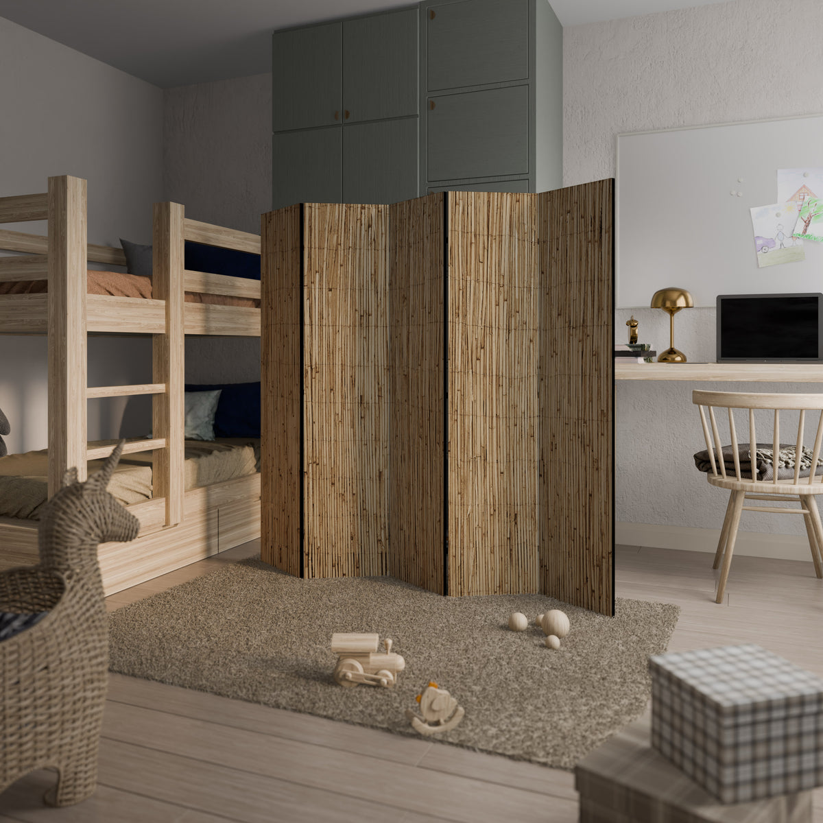 STRAW BOUND DELIGHT 5-Panel Room Divider