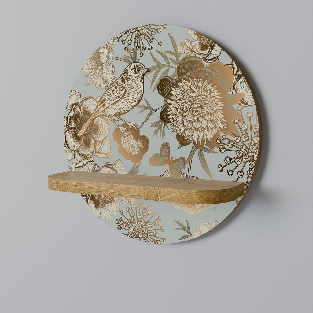 Étagère ronde effet chêne SUCCULENT WHIMSY