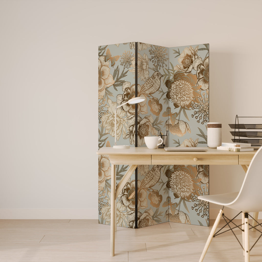 Séparateur de pièce décoratif à 3 panneaux SUCCULENT WHIMSY