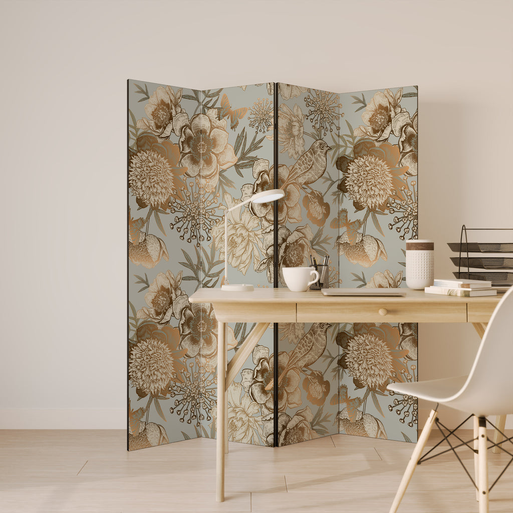 SUCCULENT WHIMSY 4-Panel Room Divider