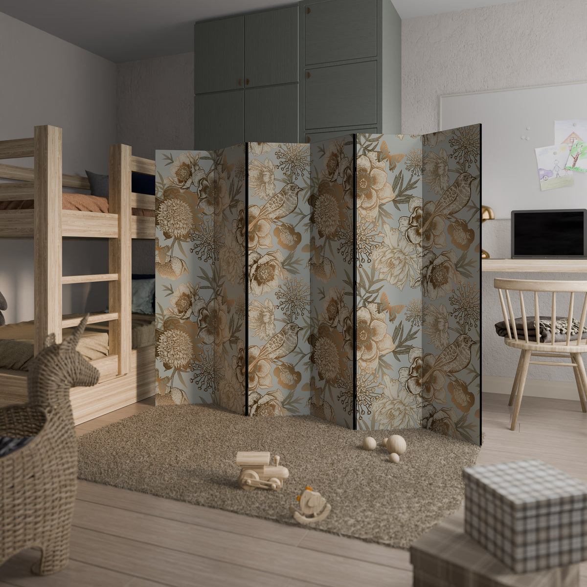 SUCCULENT WHIMSY 6-Panel Room Divider