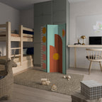 RETRO GRID 3-Panel Room Divider