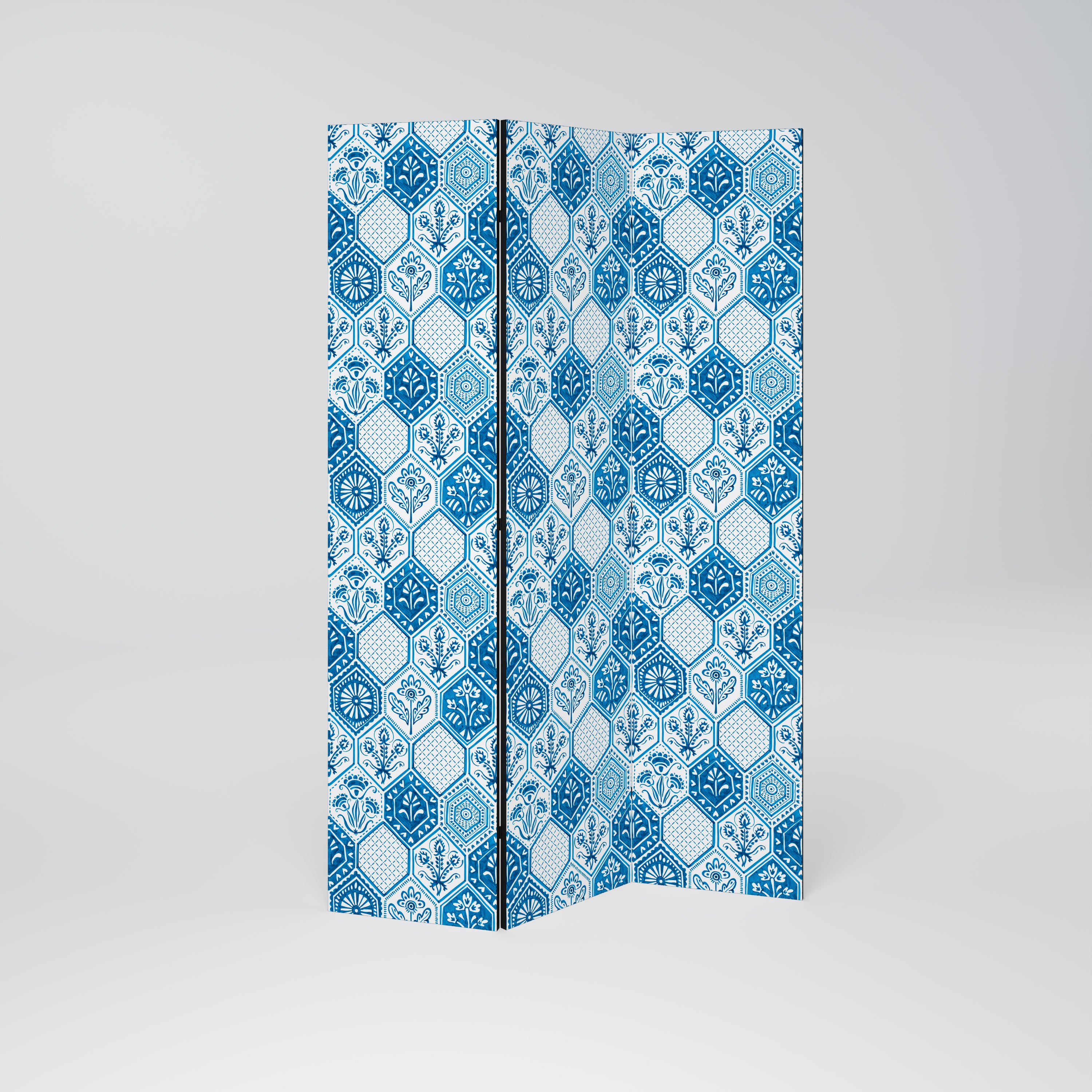 AQUATIC HEXAGON DREAM 3-Panel Room Divider