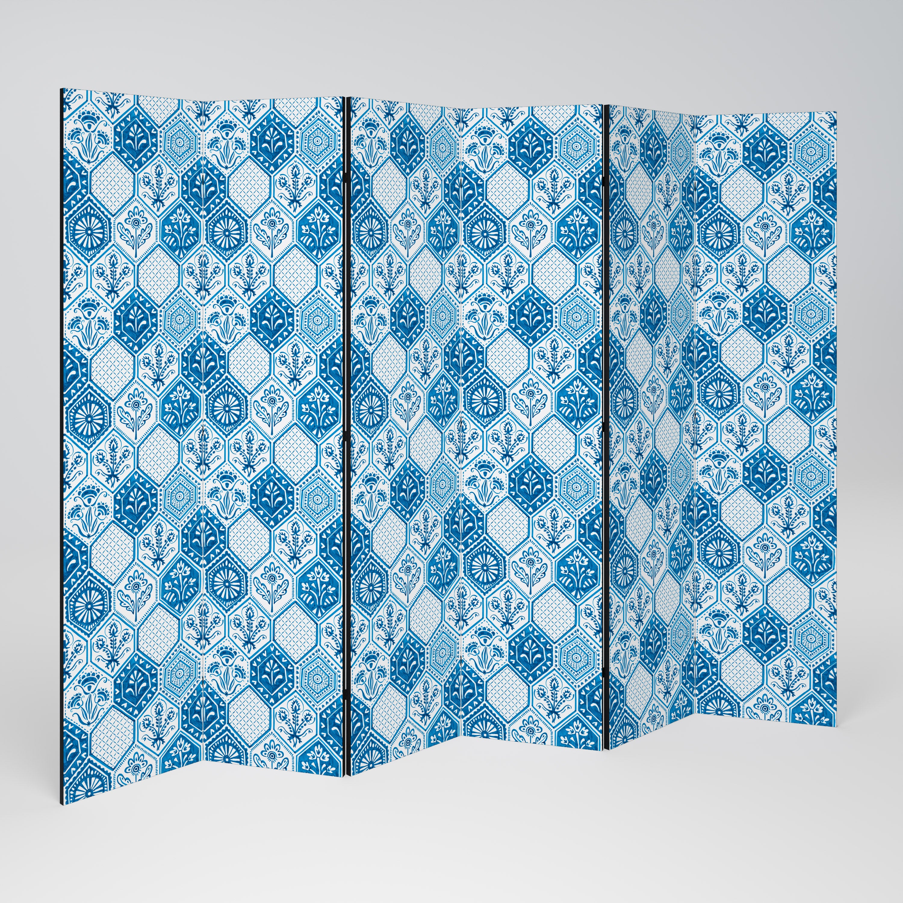 AQUATIC HEXAGON DREAM 6-Panel Room Divider