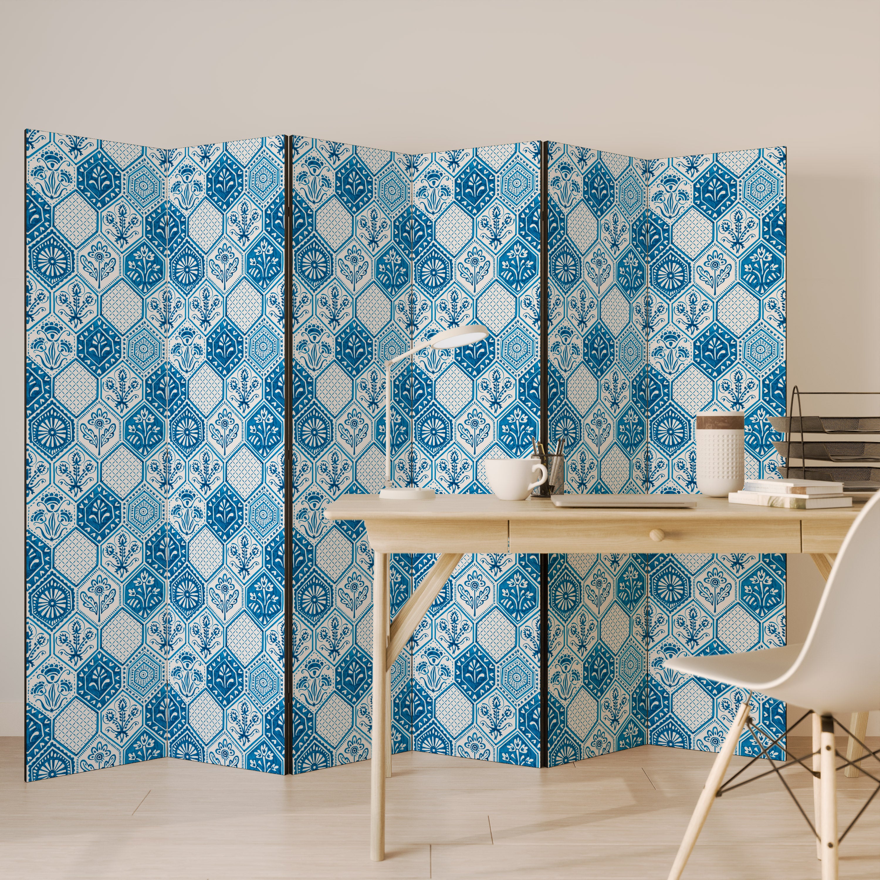 AQUATIC HEXAGON DREAM 6-Panel Room Divider