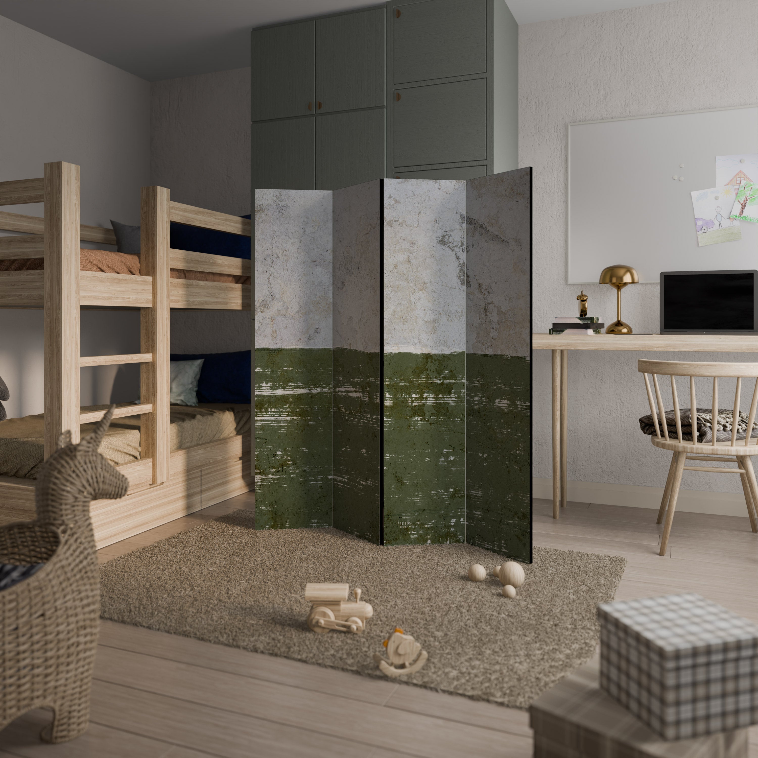 RUSTIC RADIANCE ASSEMBLED 4-Panel Room Divider