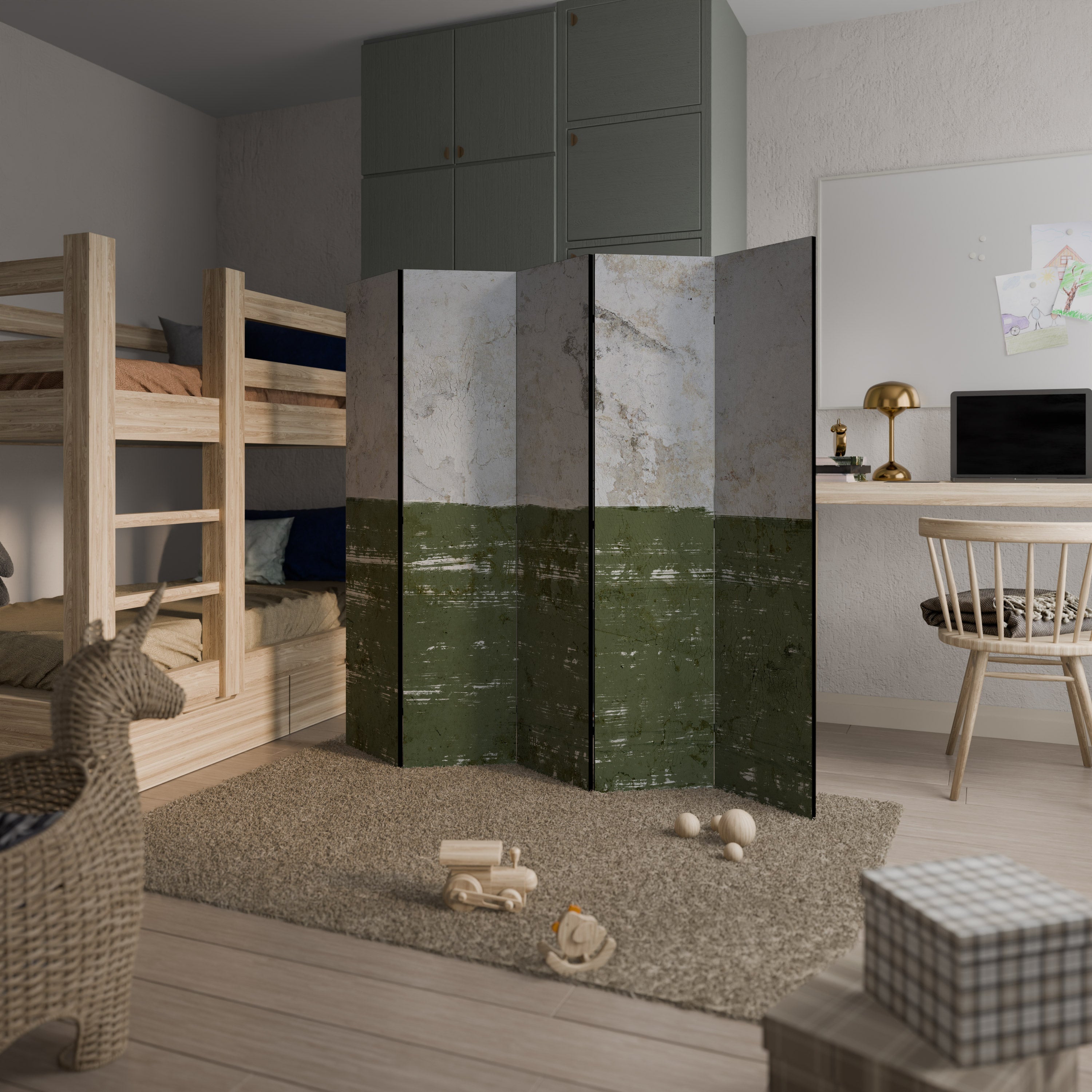 Paravent décoratif à 5 panneaux RUSTIC RADIANCE ASSEMBLED