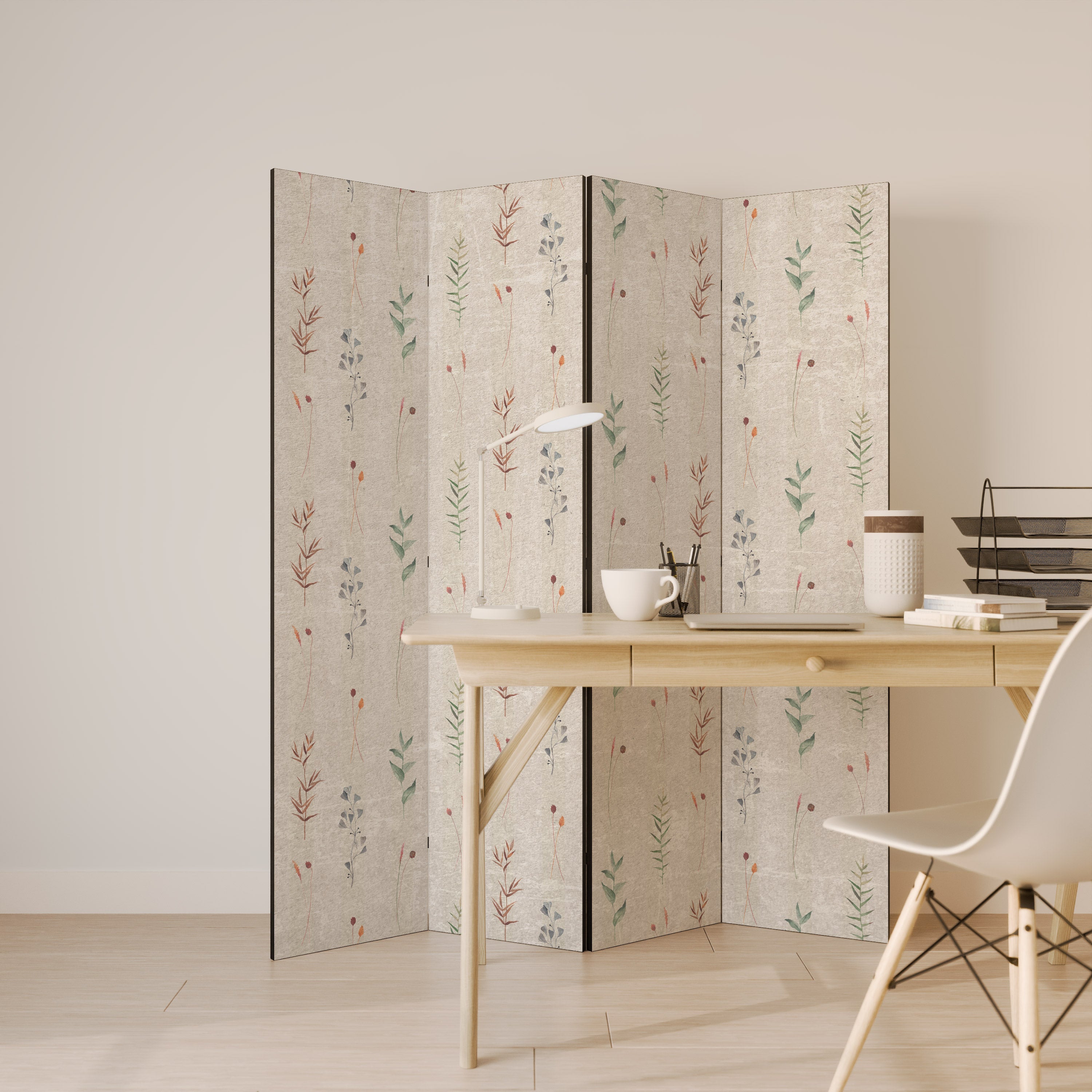 Verdant Harmony - Paravent décoratif à 4 panneaux