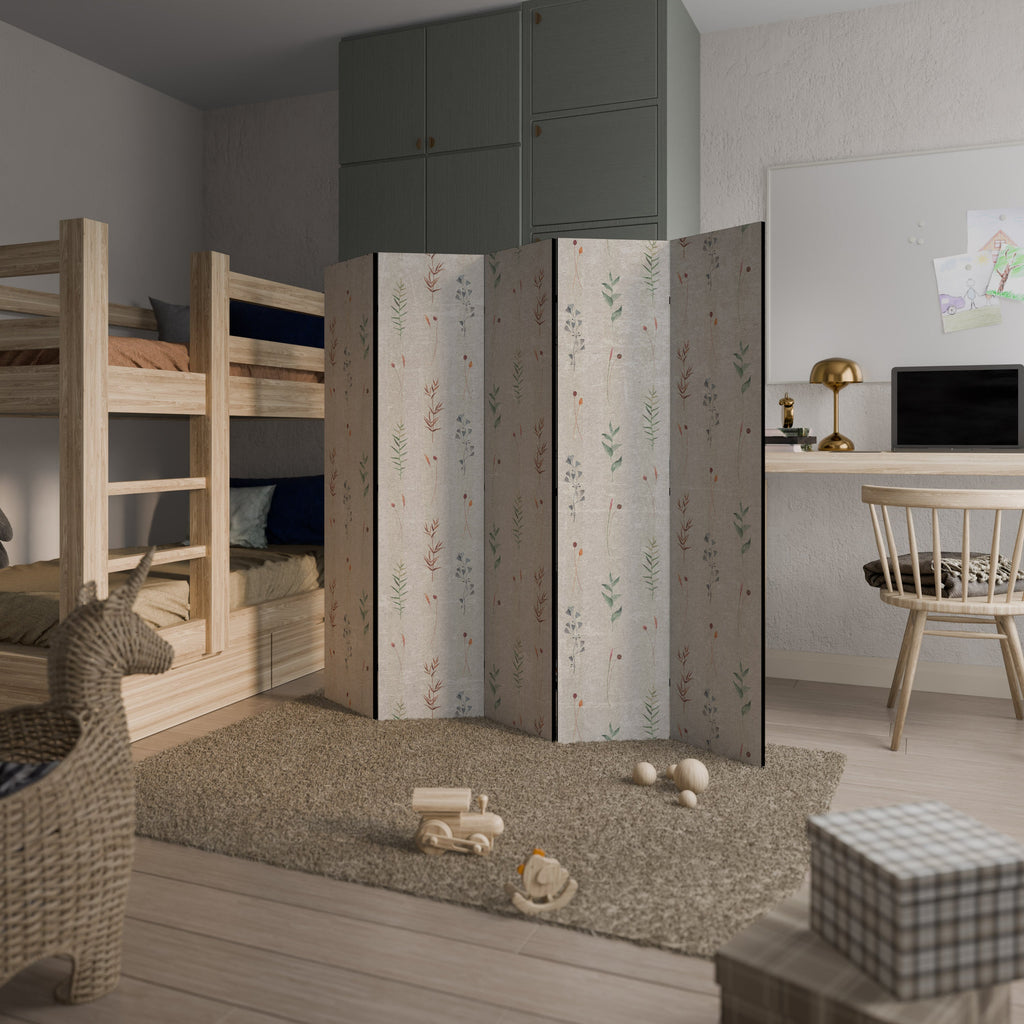 Verdant Harmony - Paravent décoratif à 5 panneaux