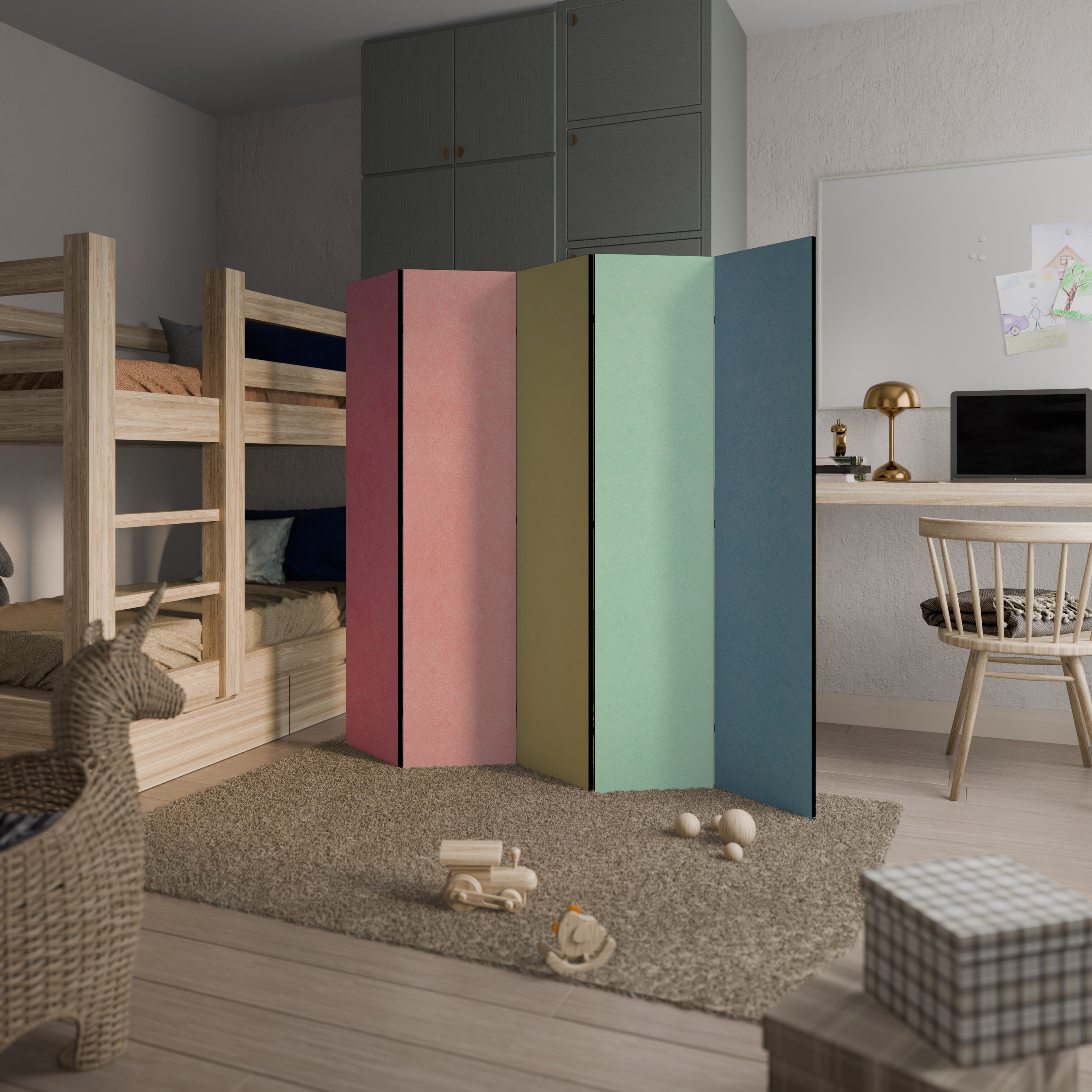 Séparateur de pièce décoratif à 5 panneaux LIKE A ROLLING SHADE