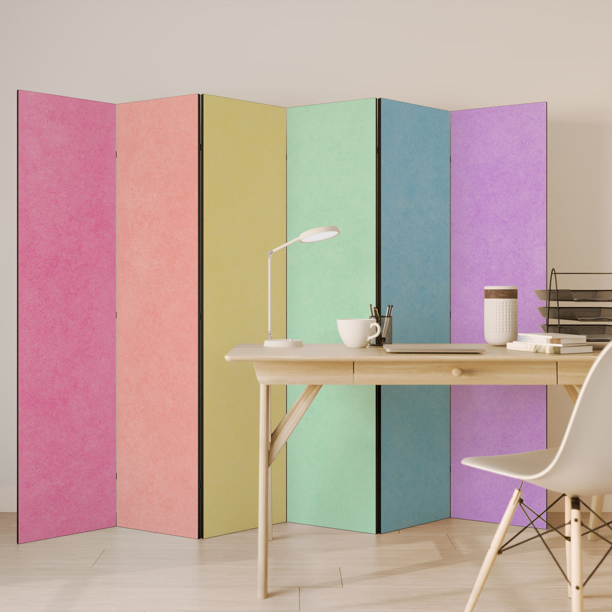 LIKE A ROLLING SHADE 6-Panel Room Divider