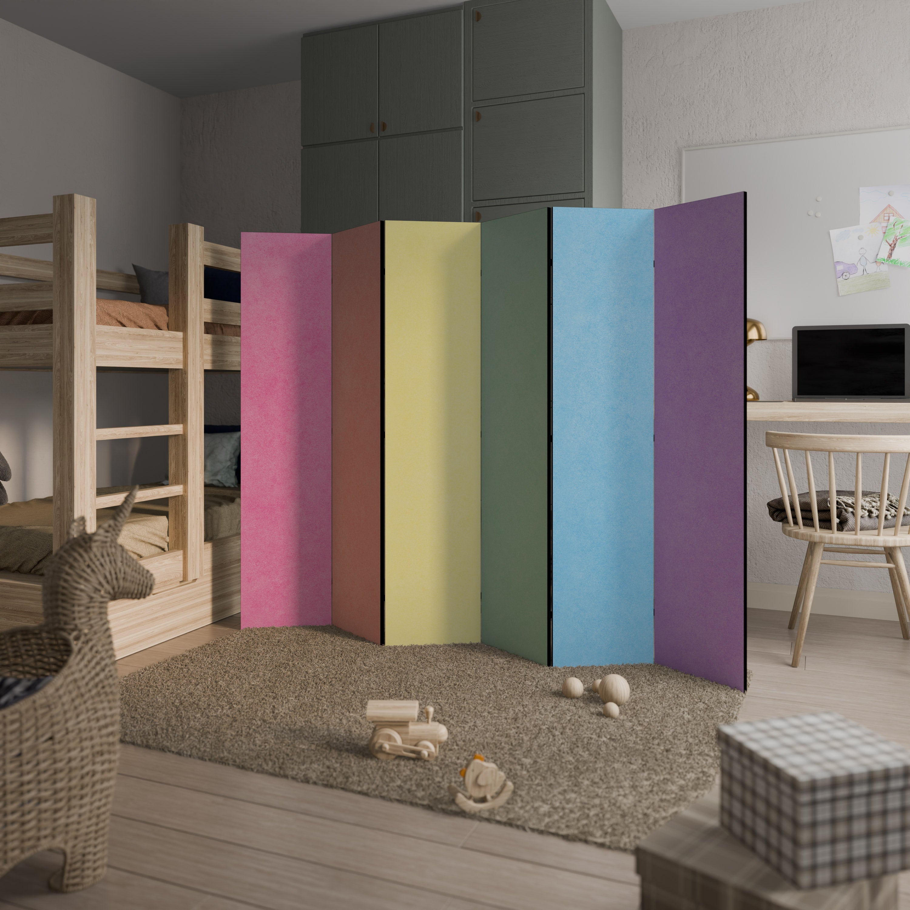 Séparateur de pièce décoratif à 6 panneaux LIKE A ROLLING SHADE