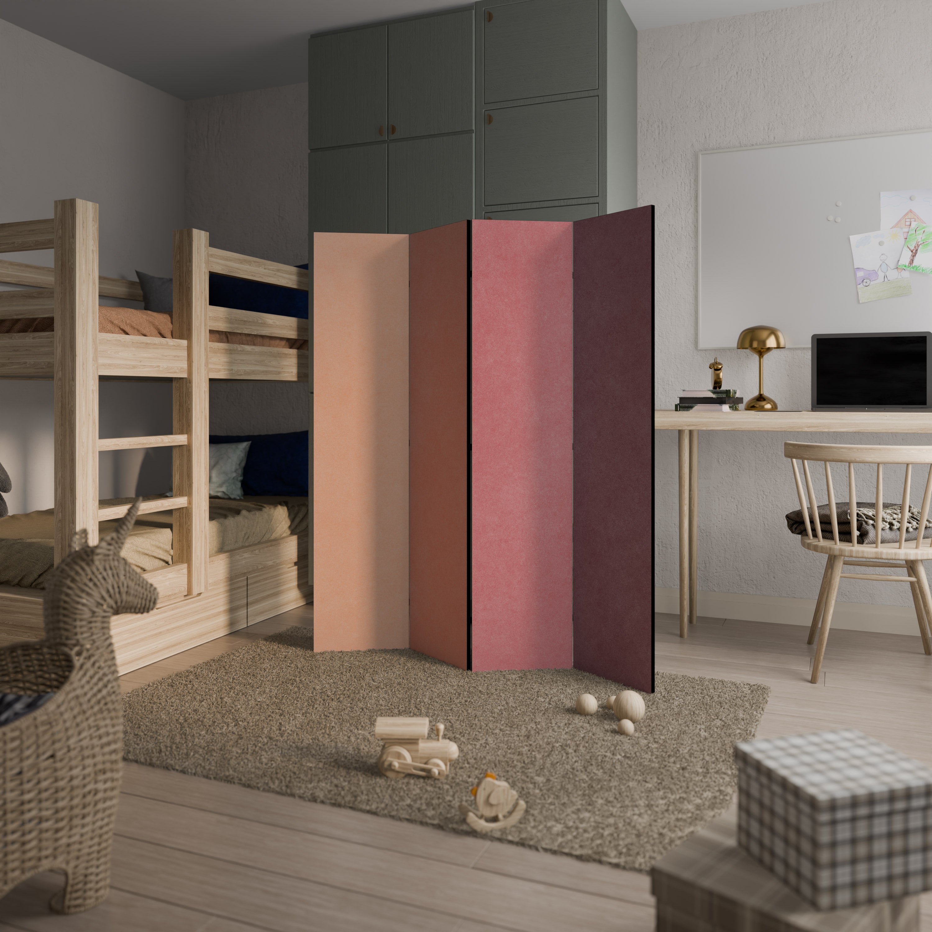 SMELLS LIKE PINK SPIRIT 4-Panel Room Divider