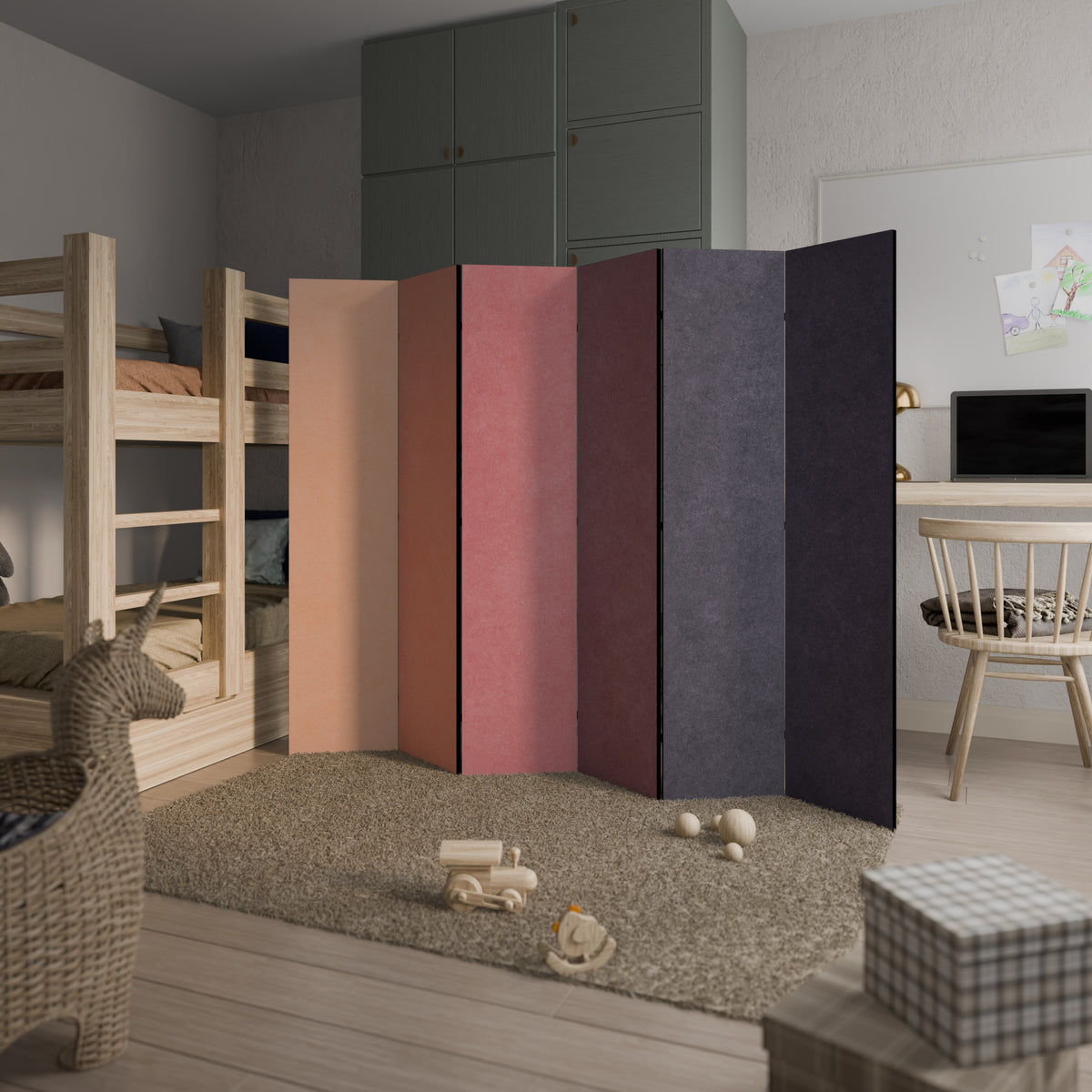 SMELLS LIKE PINK SPIRIT 6-Panel Room Divider