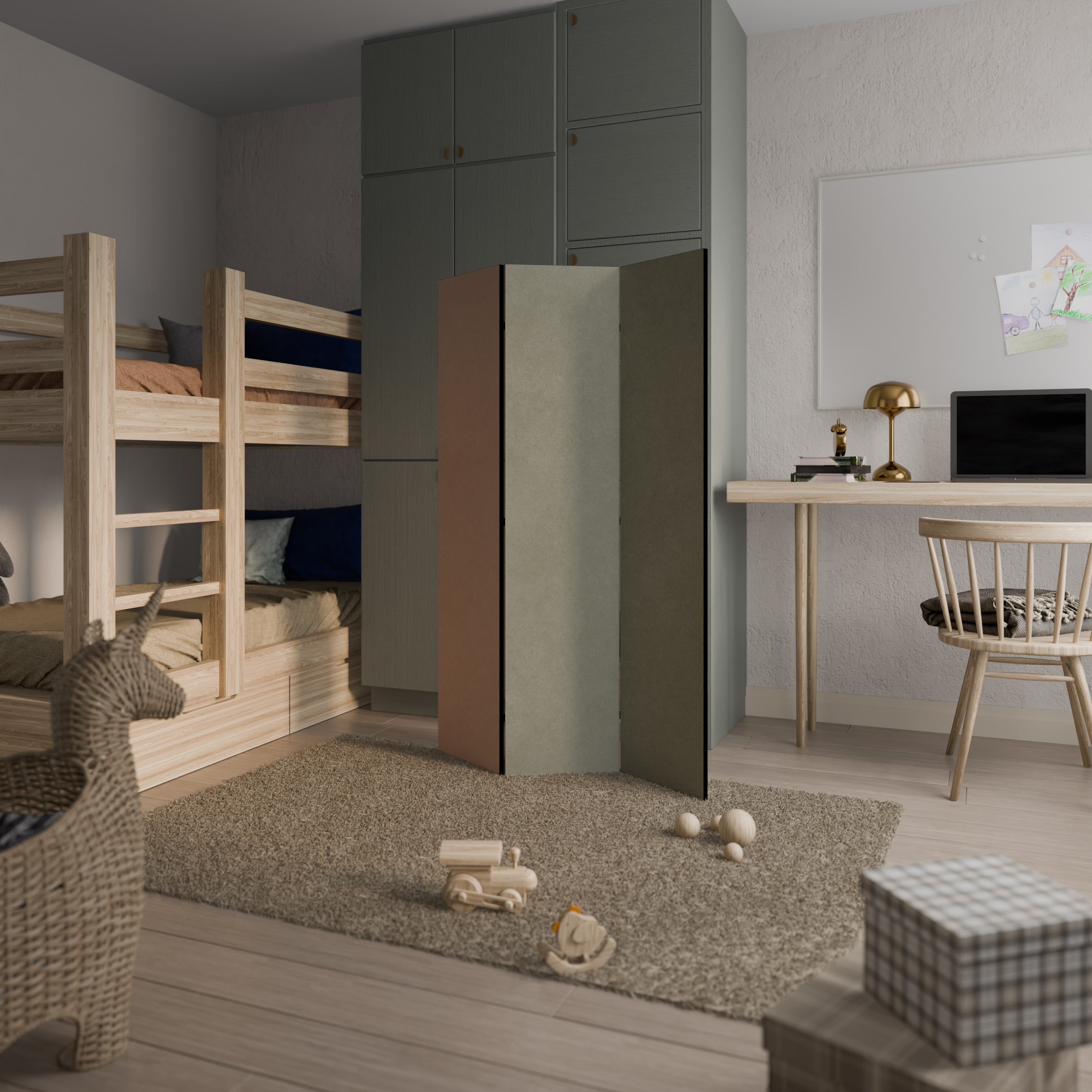 GANGNAM AVOCADO 3-Panel Room Divider