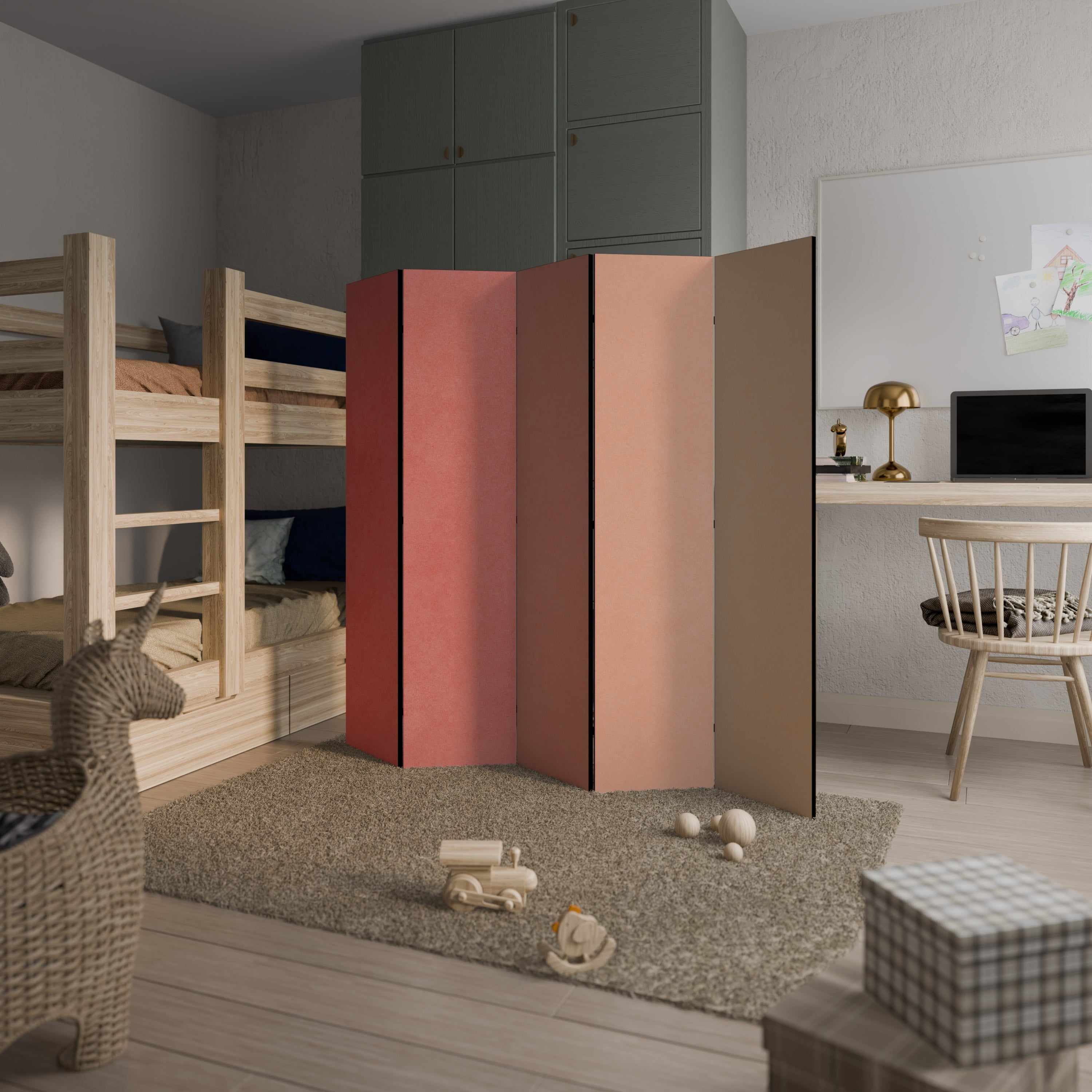 Paravent décoratif à 5 panneaux PEACH OF MY HEART