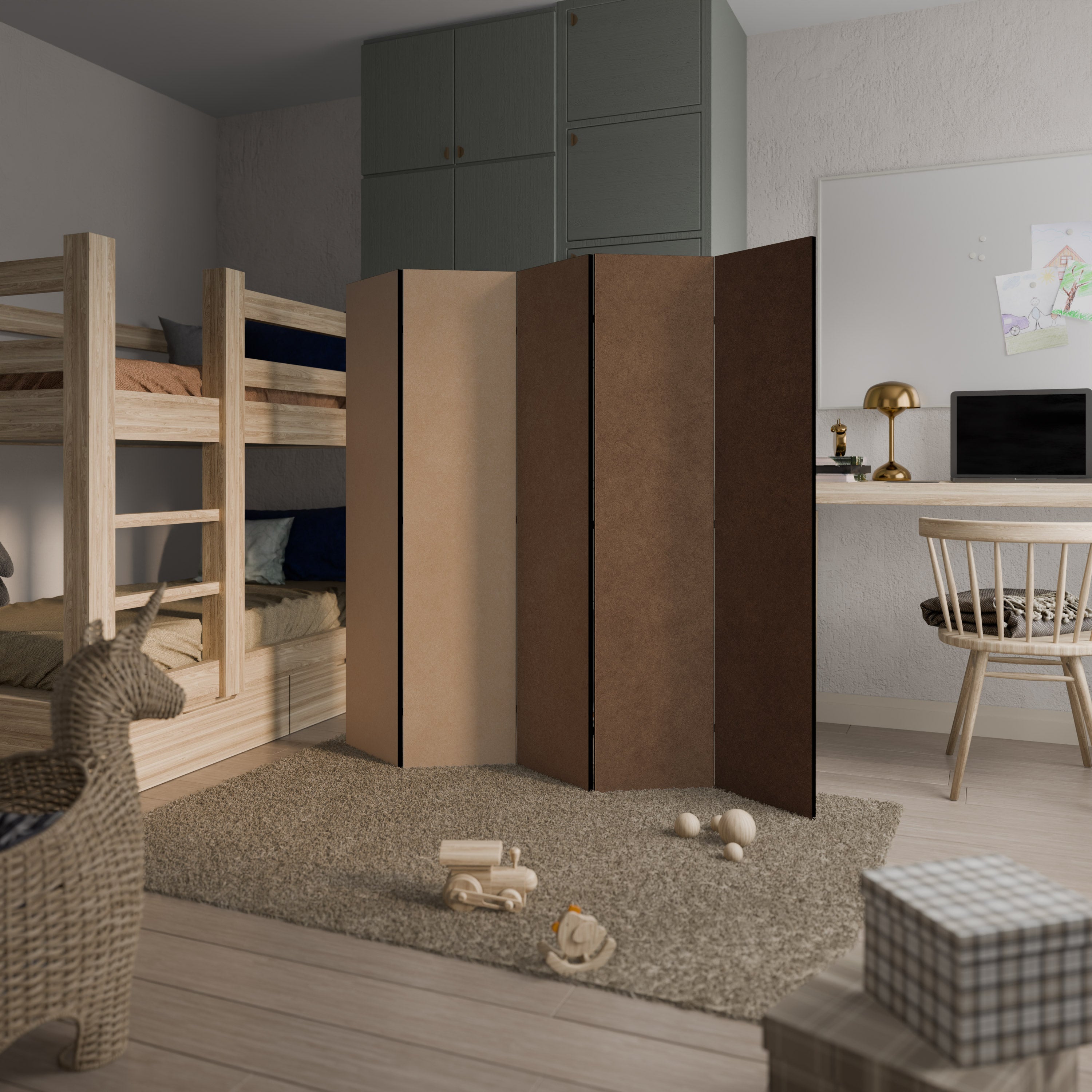 Paravent décoratif à 5 panneaux BROWNING IN THE DEEP