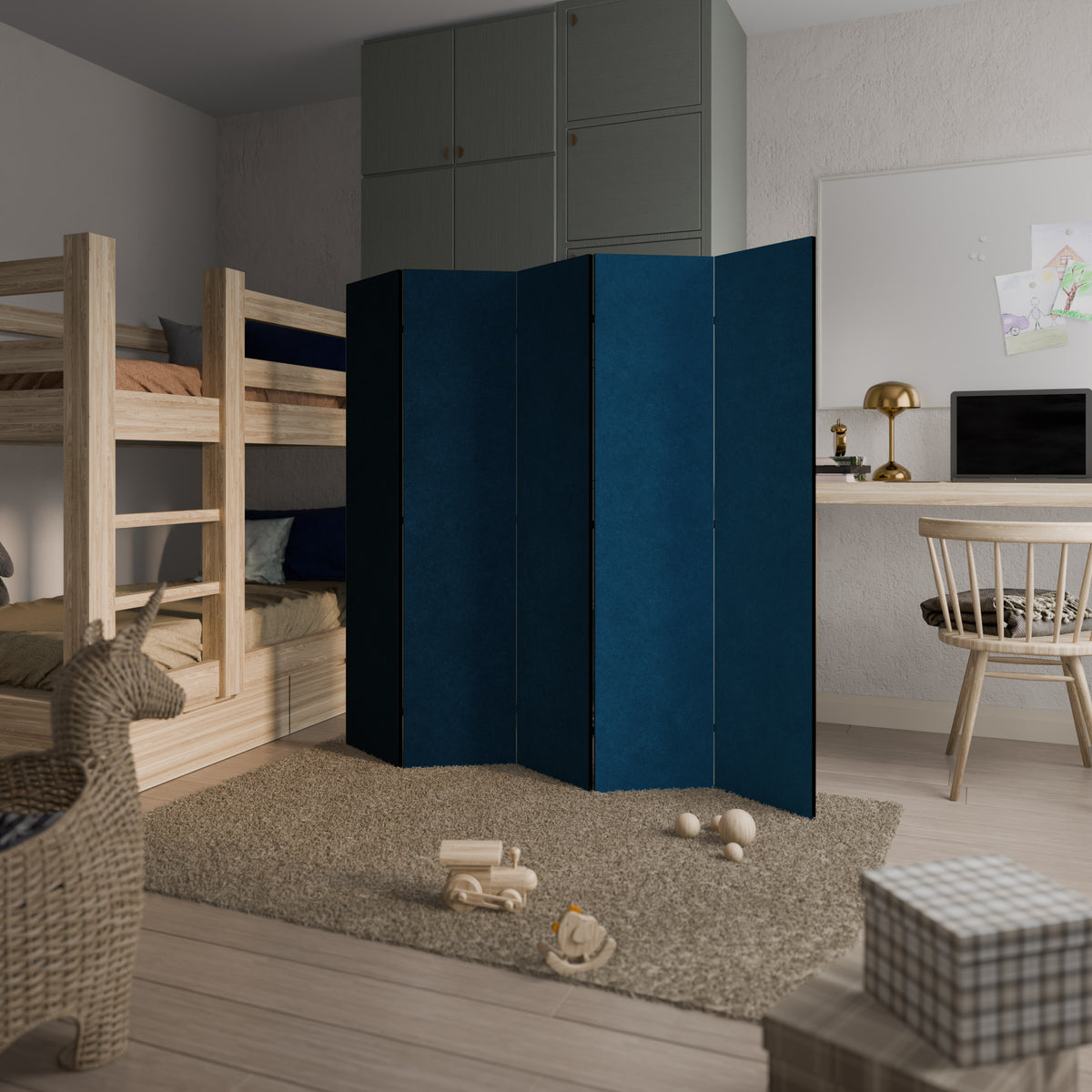 SHAKE IT BLUE 5-Panel Room Divider